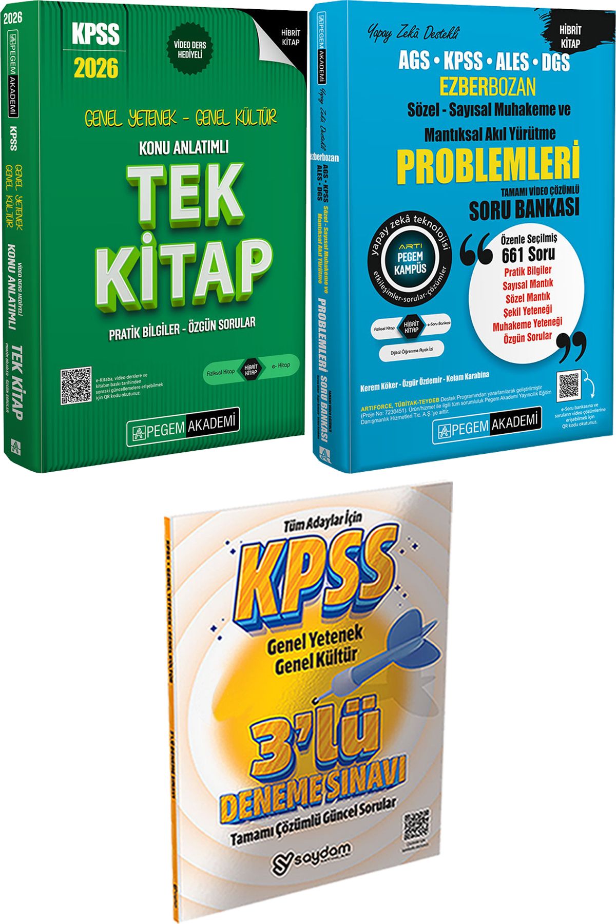 Pegem Akademi Yayıncılık 2026 KPSS Konu Anlatımlı Tek Kitap - Muhakeme Problemleri Soru + 3 Deneme Hediye