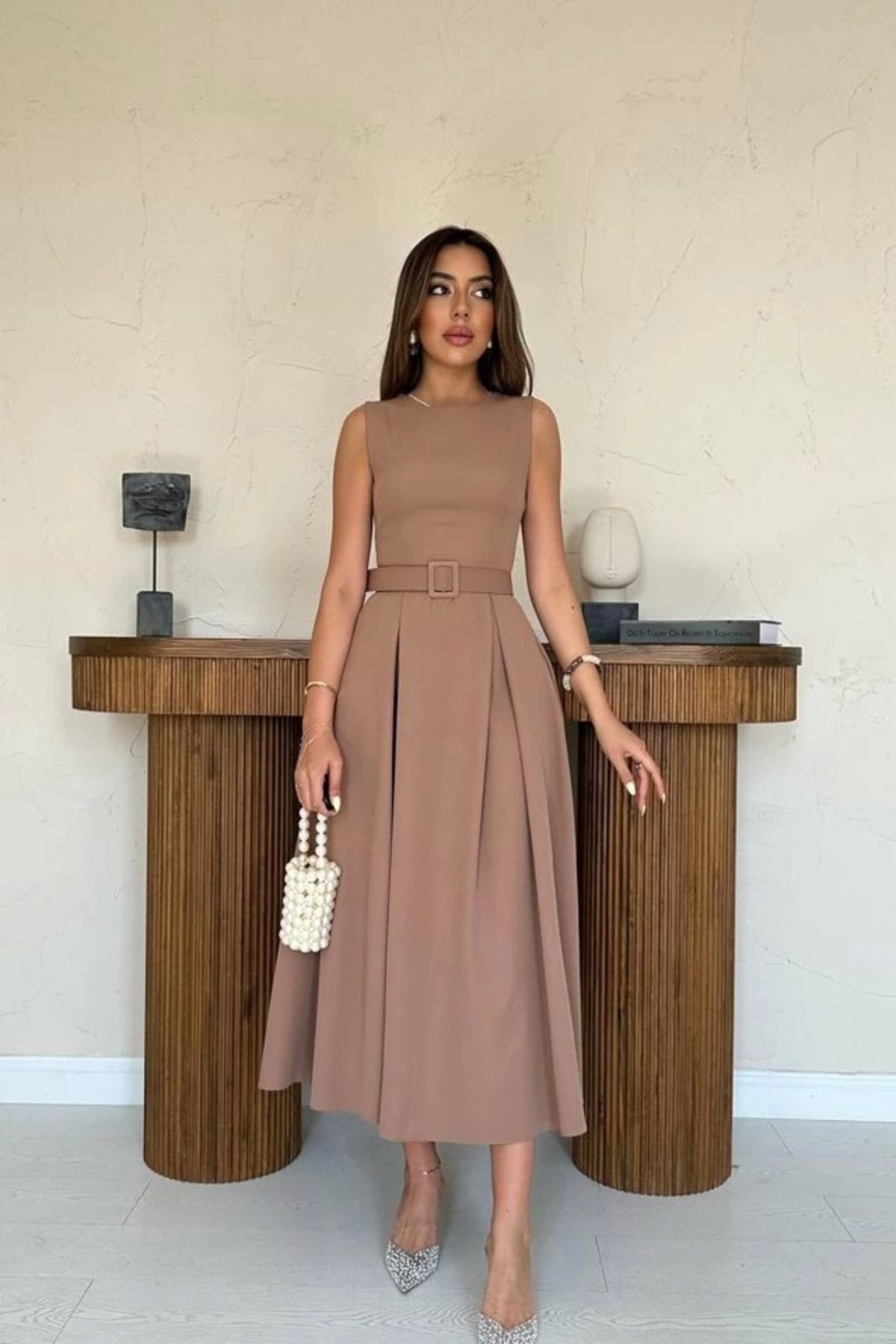 Butik Moccah Halter Yaka Kloş Elbise