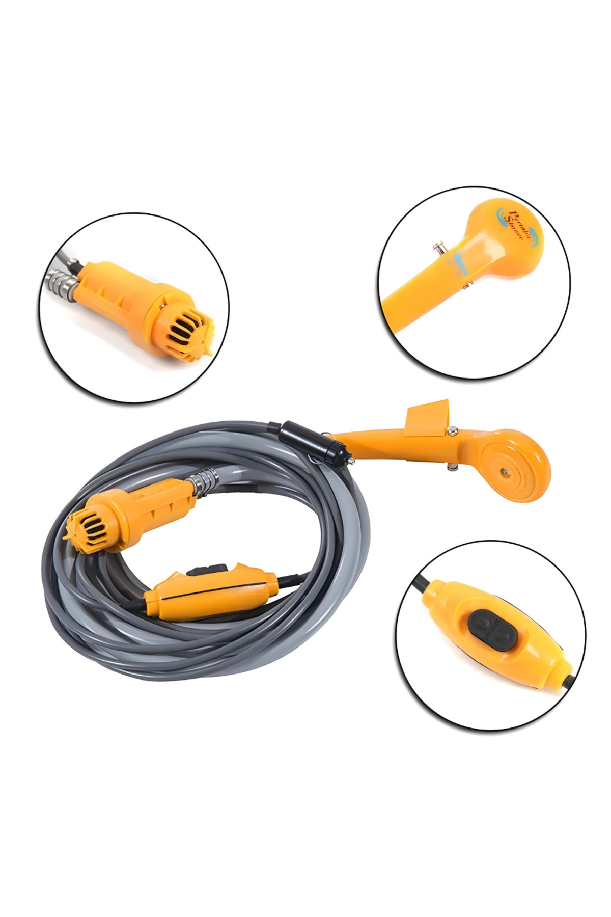 Generic-APF Portable Shower Kit for Travel with Electric Pump and 12V Car Cigarette Lighter Power 12
