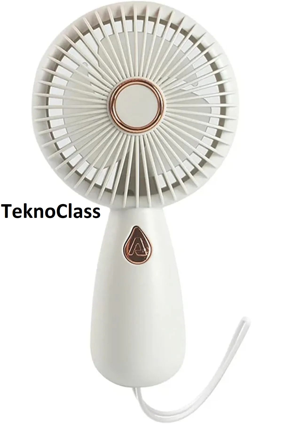 TeknoClass Taşınabilir Mini Güçlü Parvaneli Renkli Mini El Fanı Şarjlı Taşıma Ipli Mini Vantilatör