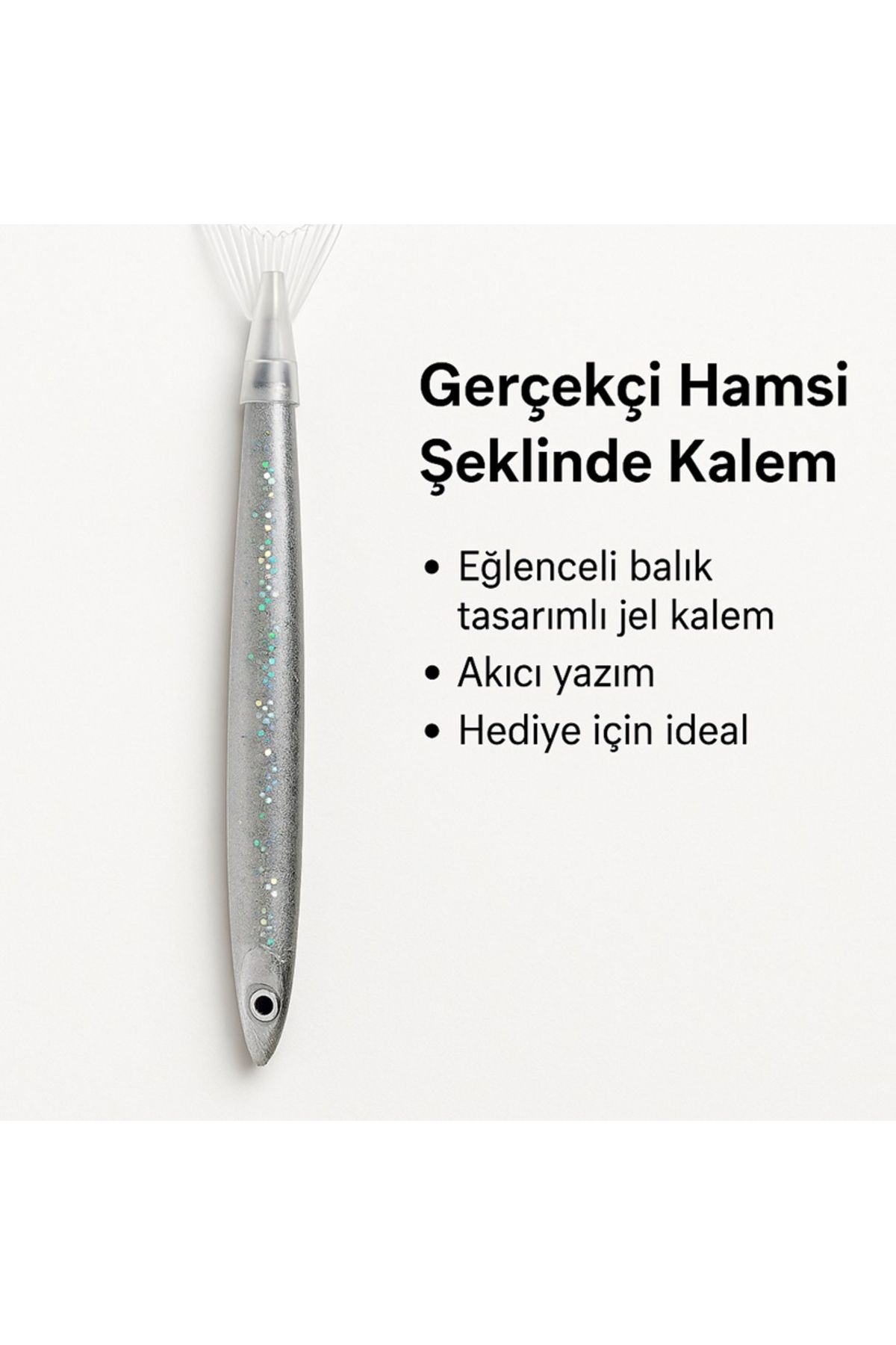 keyfisepet en keyifli sepet Gerçekçi Hamsi Şeklinde Kalem – Eğlenceli Balık Tasarımlı Jel Kalem