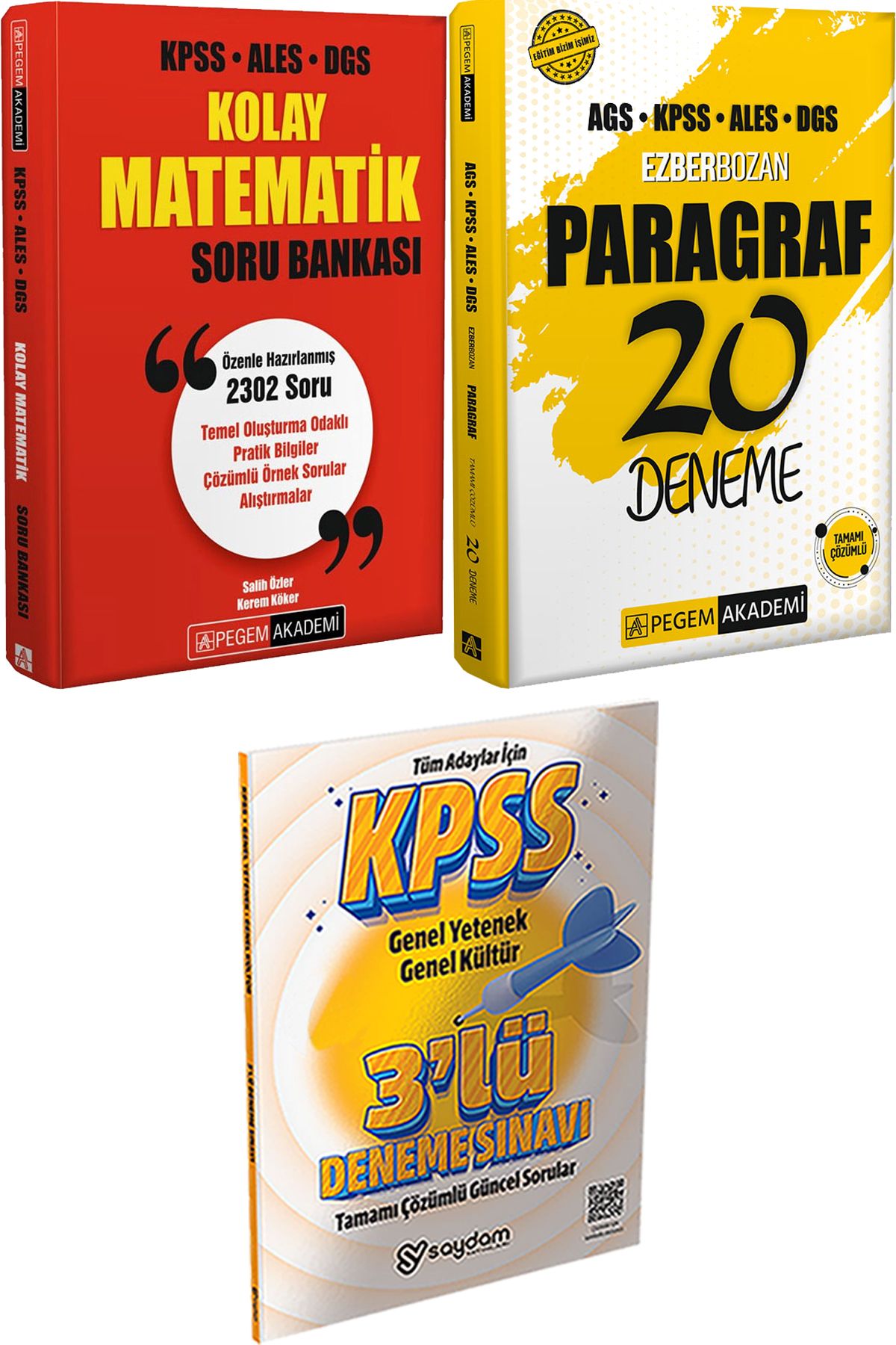 Pegem Akademi Yayıncılık Kolay Matematik Soru Bankası - Ezberbozan Paragraf 20 Deneme + 3 Deneme