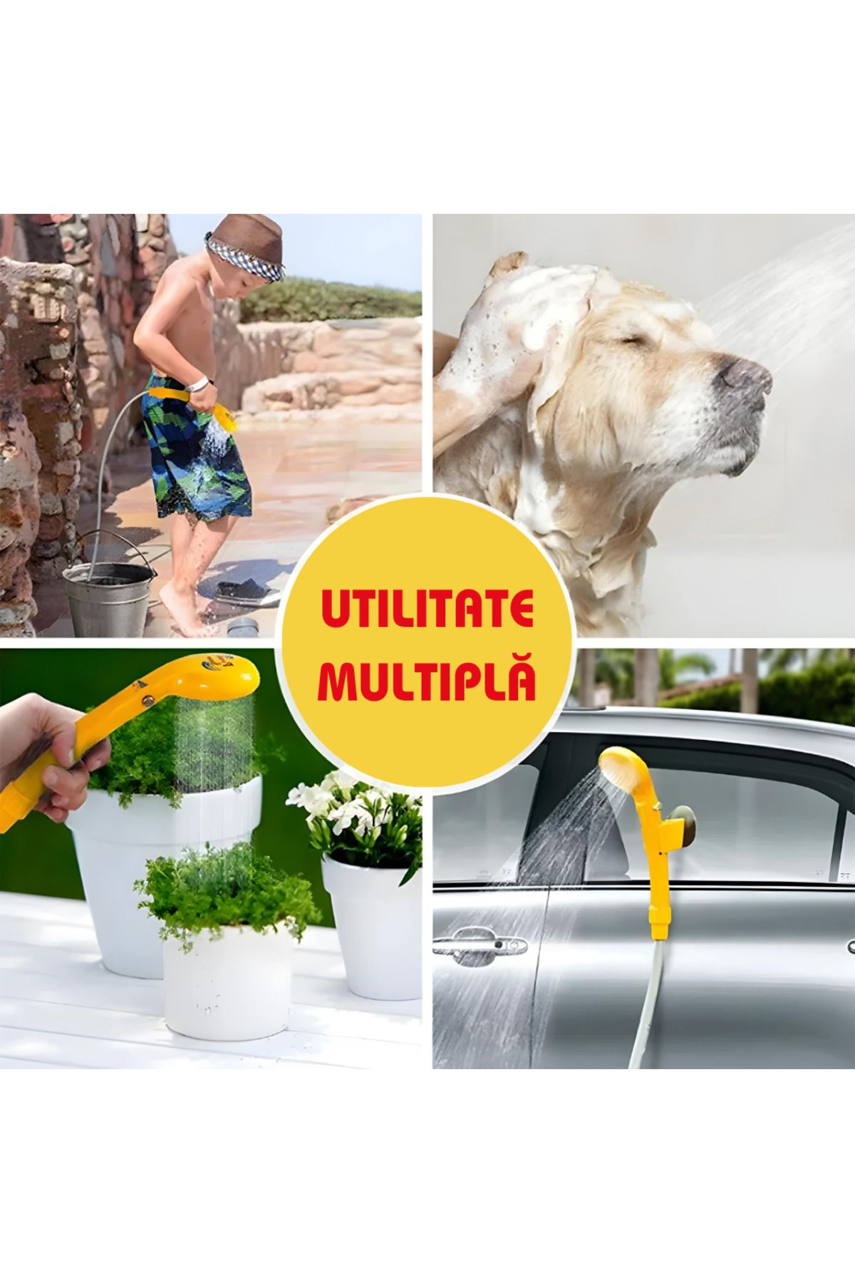 Generic-APF Portable Shower Kit for Travel with Electric Pump and 12V Car Cigarette Lighter Power 3