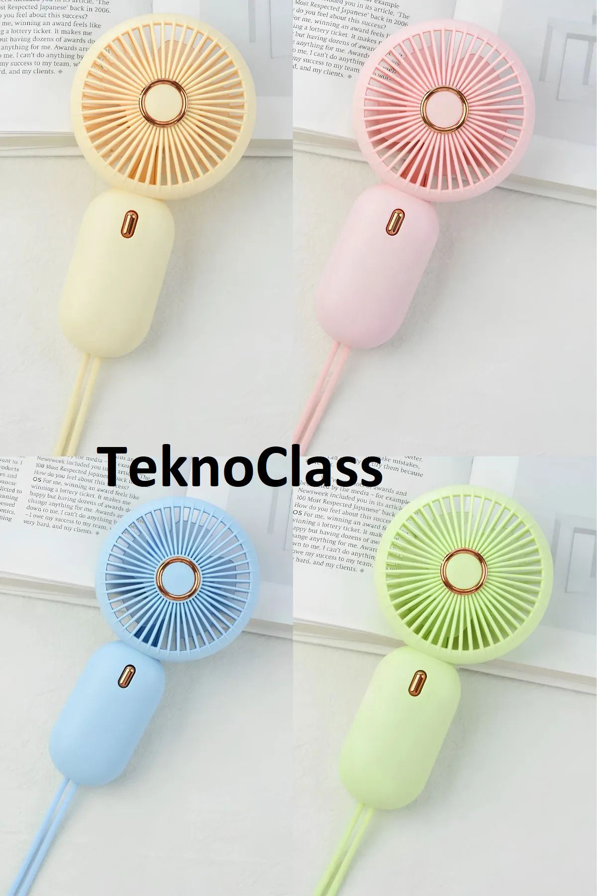 TeknoClass Fan Soğutucu Mini Vantilatör Güçlü Serinletici Taşınabilir Şarjlı Sessiz Mini Fan