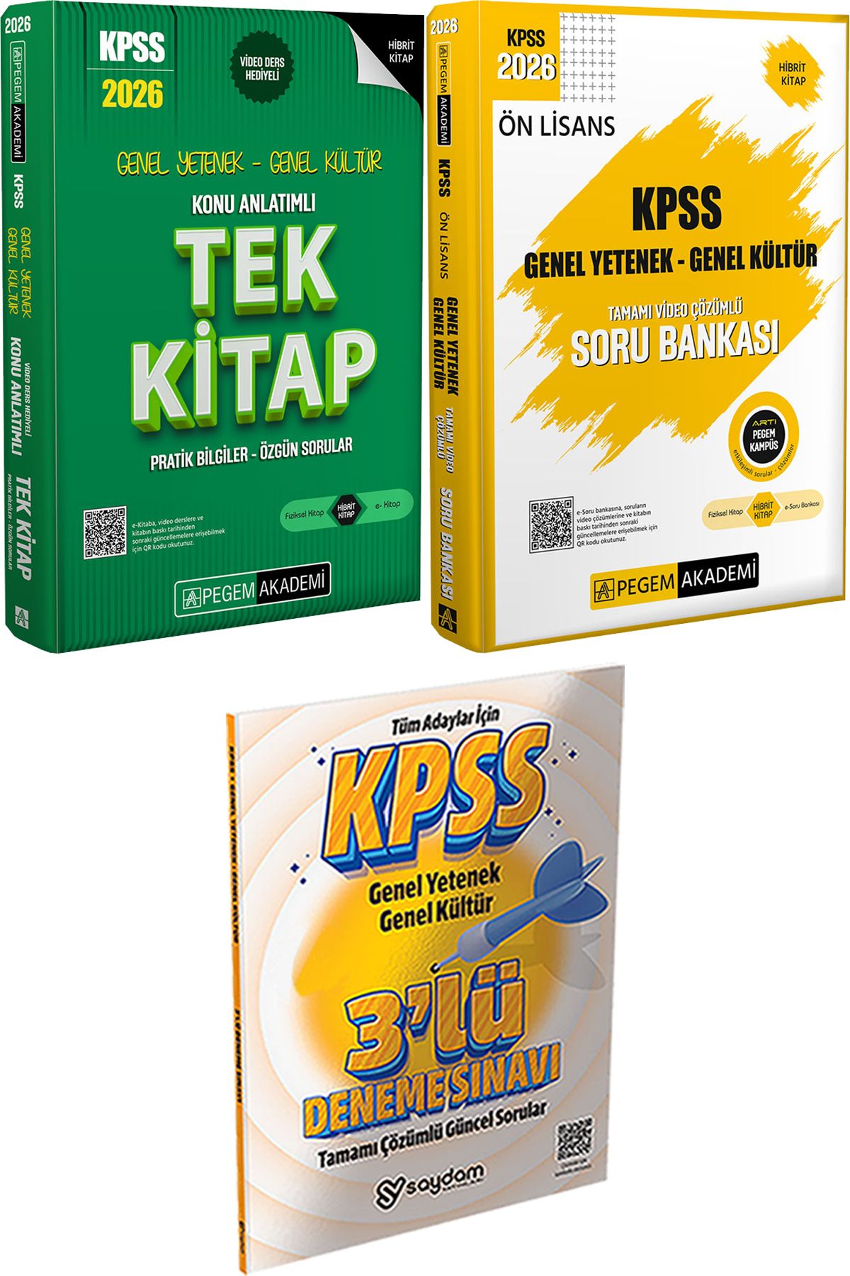 Pegem Akademi Yayıncılık 2026 KPSS Konu Anlatımlı Tek Kitap - 2026 KPSS Ön Lisans Soru Video Çözümlü + 3 Deneme