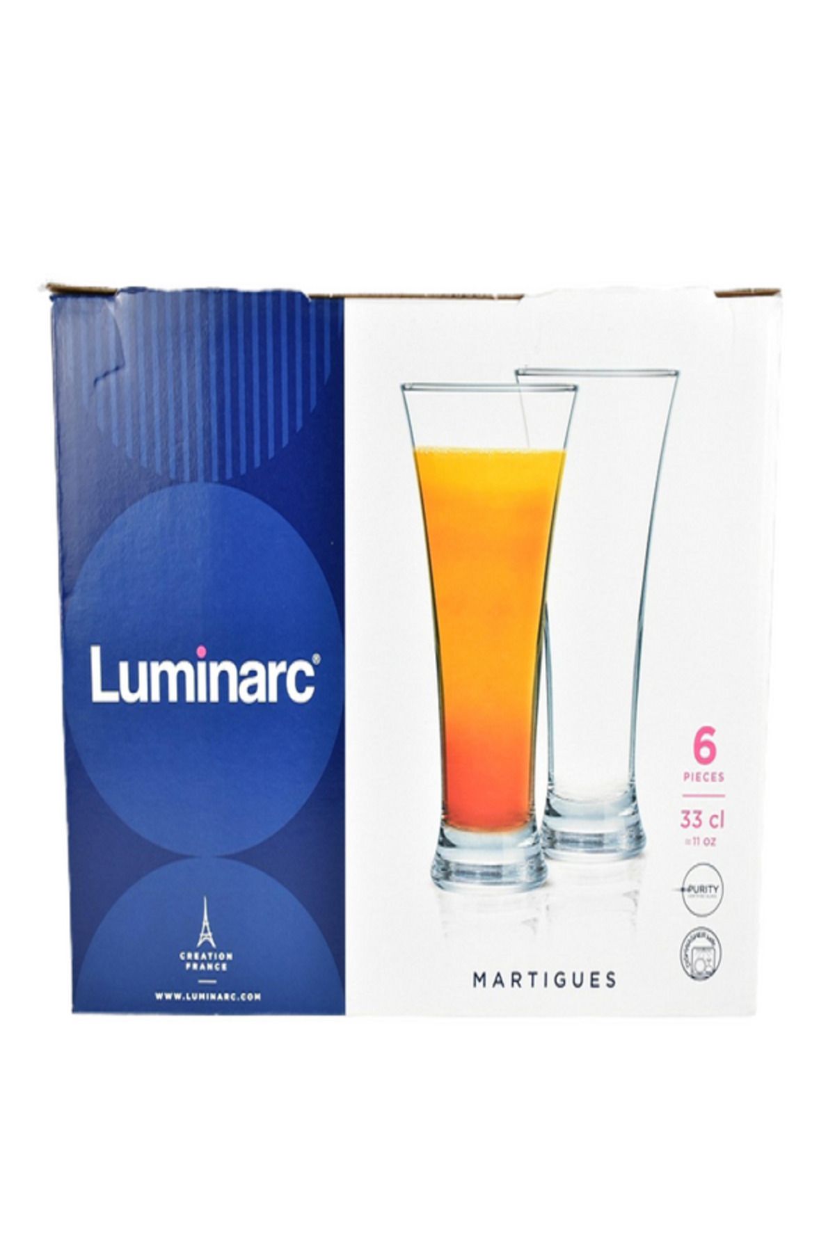 Luminarc-أكواب شرب مارتيج شفافة، 6 قطع، سعة 330 مل 2