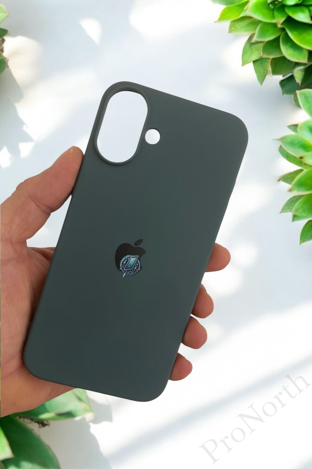ProNorth Apple Iphone 16 Plus Uyumlu Kılıf Logolu Lansman Soft Yumuşak Içi Kadife Silikon Kapak