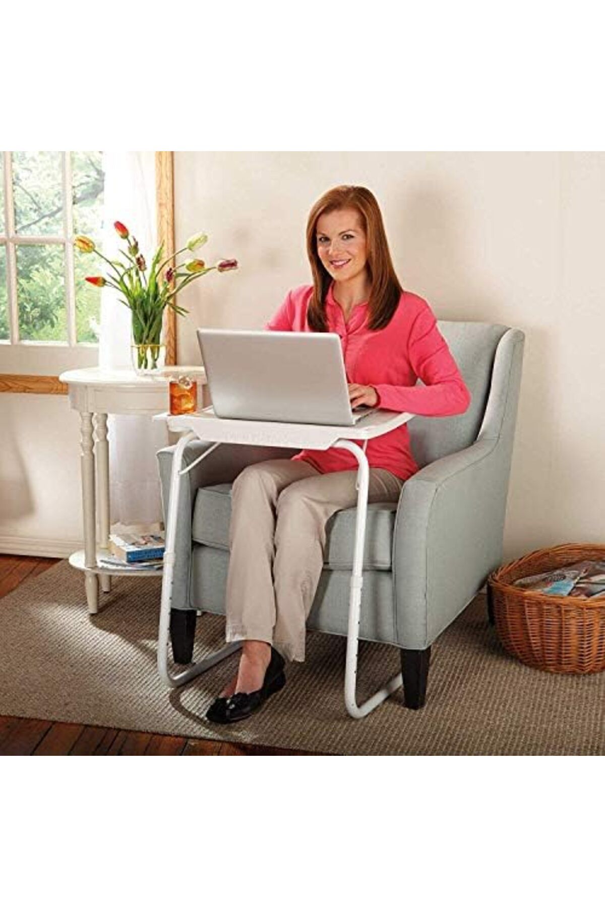 Generic-Foldable Assembled Table TV Tray Portable Folding Snack Table - Adjustable Sofa Side Table, Bed Lapt 9