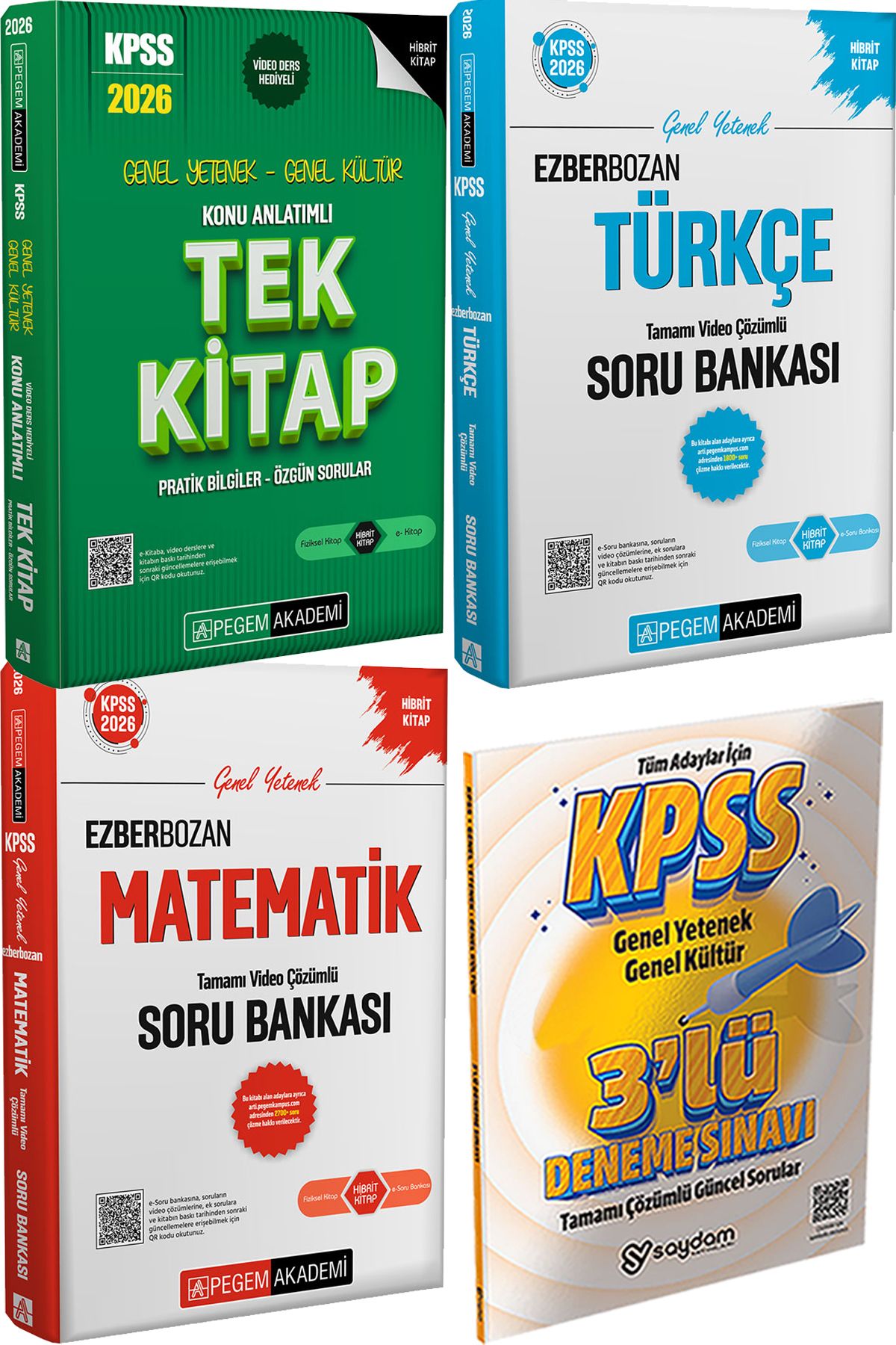 Pegem Akademi Yayıncılık 2026 KPSS Konu Anlatımlı Tek Kitap - Ezberbozan Türkçe Matematik Çözümlü Soru + 3 Deneme