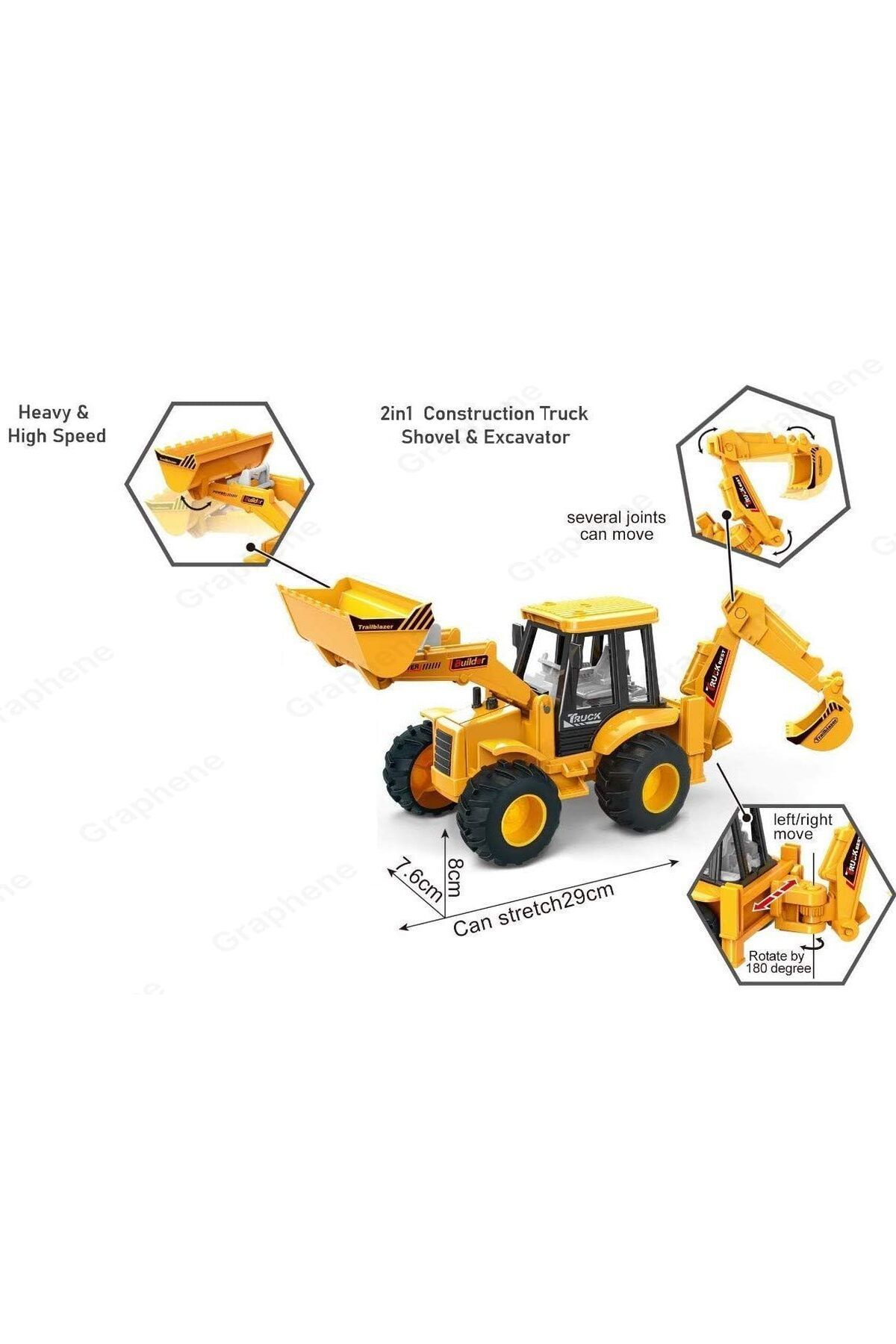 Mıncır Shop Mini Diecast Oyuncak Kepçe – İnşaat Aracı | Dayanıklı ve Hareketli Parçalar