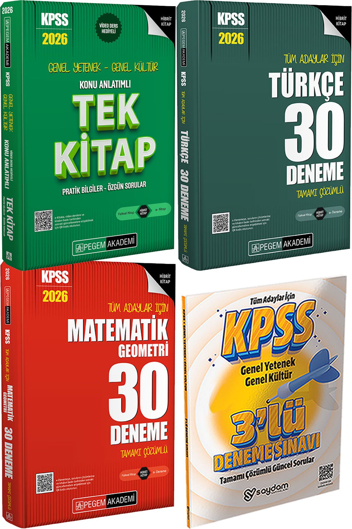 Pegem Akademi Yayıncılık 2026 KPSS Konu Anlatımlı Tek Kitap - 2026 KPSS Türkçe Matematik 30 Deneme + 3 Deneme