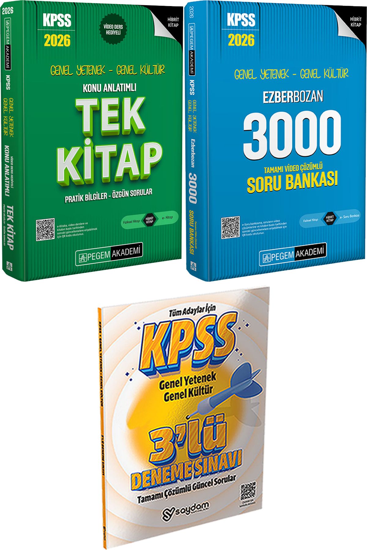 Pegem Akademi Yayıncılık 2026 KPSS Konu Anlatımlı Tek Kitap - Ezberbozan 3000 Çözümlü Soru + 3 Deneme Hediye