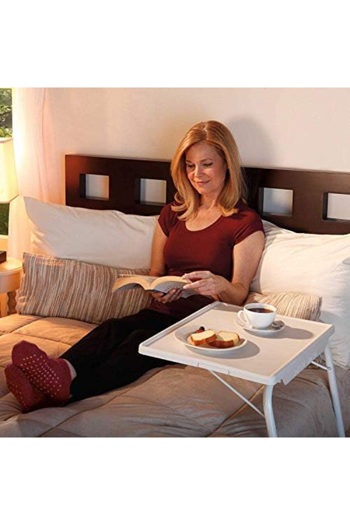 Generic-Foldable Assembled Table TV Tray Portable Folding Snack Table - Adjustable Sofa Side Table, Bed Lapt 7