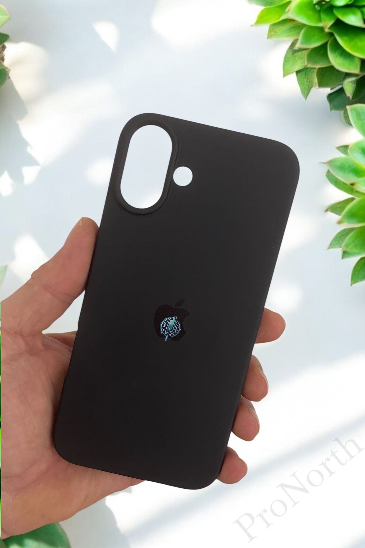 ProNorth Apple Iphone 16 Plus Uyumlu Kılıf Logolu Lansman Soft Yumuşak Içi Kadife Silikon Kapak