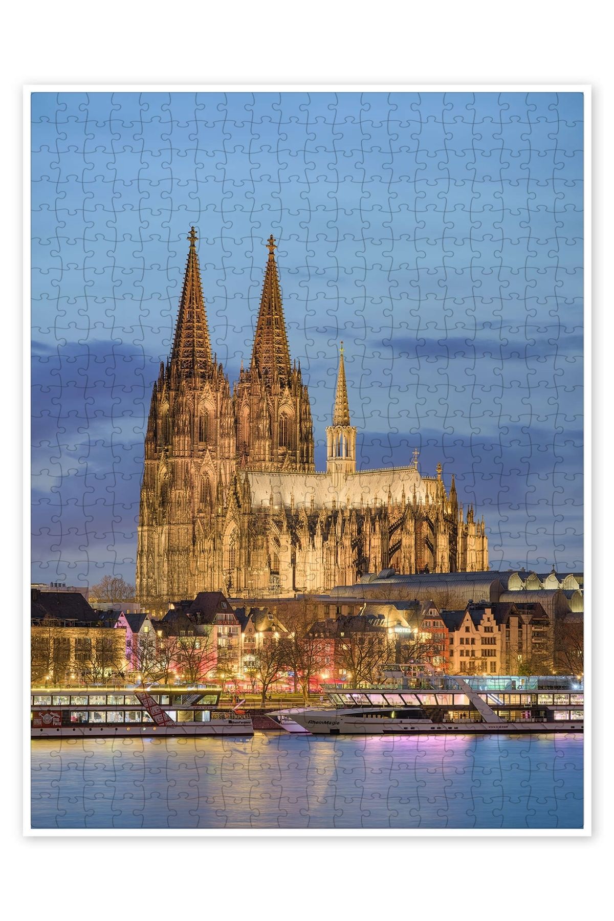 Jeronkarji Akşam Köln Katedrali 500 Parça Puzzle Yapboz Şehir Manzara Temalı Hobilik