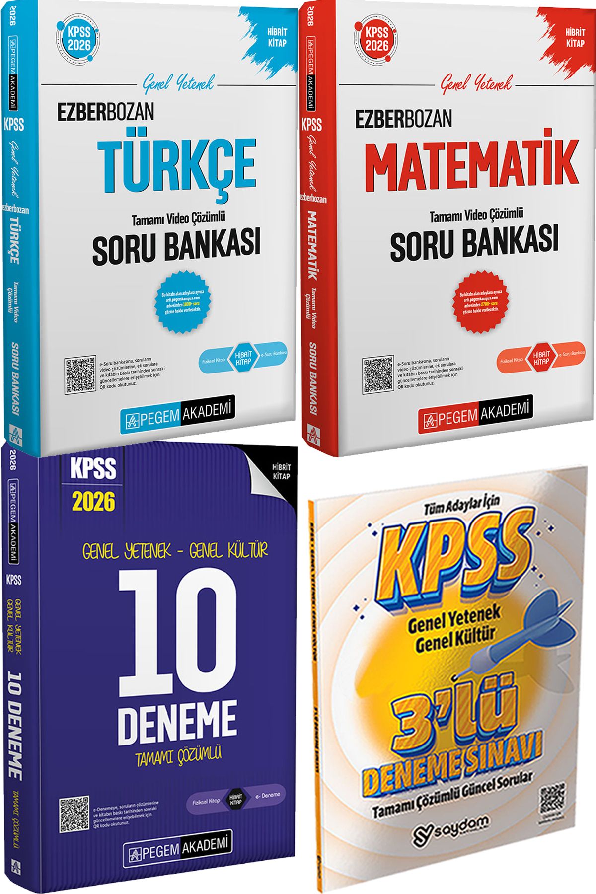 Pegem Akademi Yayıncılık Ezberbozan Türkçe Matematik Çözümlü Soru - 2026 KPSS Tamamı Çözümlü 10 Deneme + 3 Deneme
