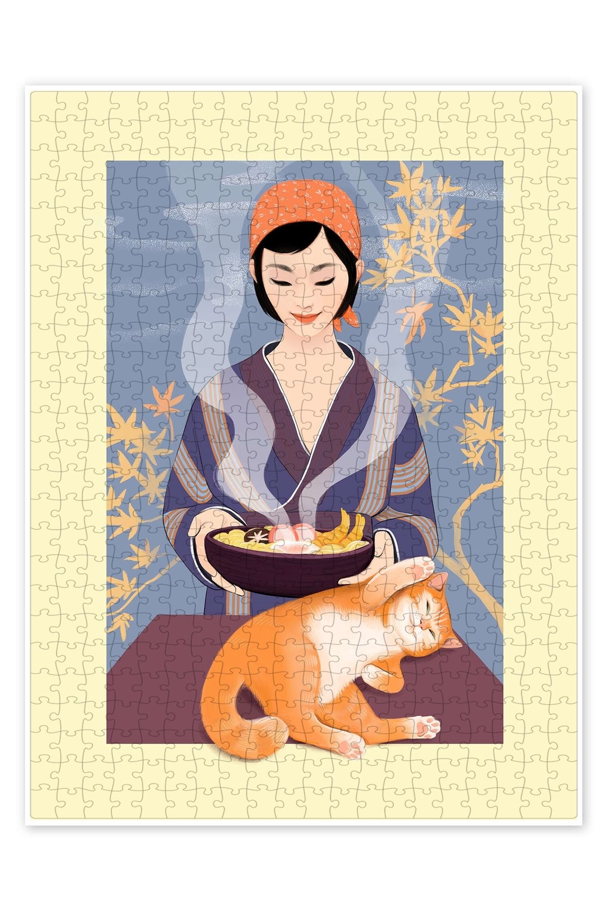 Jeronkarji Japon Yemek 500 Parça Puzzle Yapboz Kedi Köpek Temalı Doğa ve Orman Hayvanları
