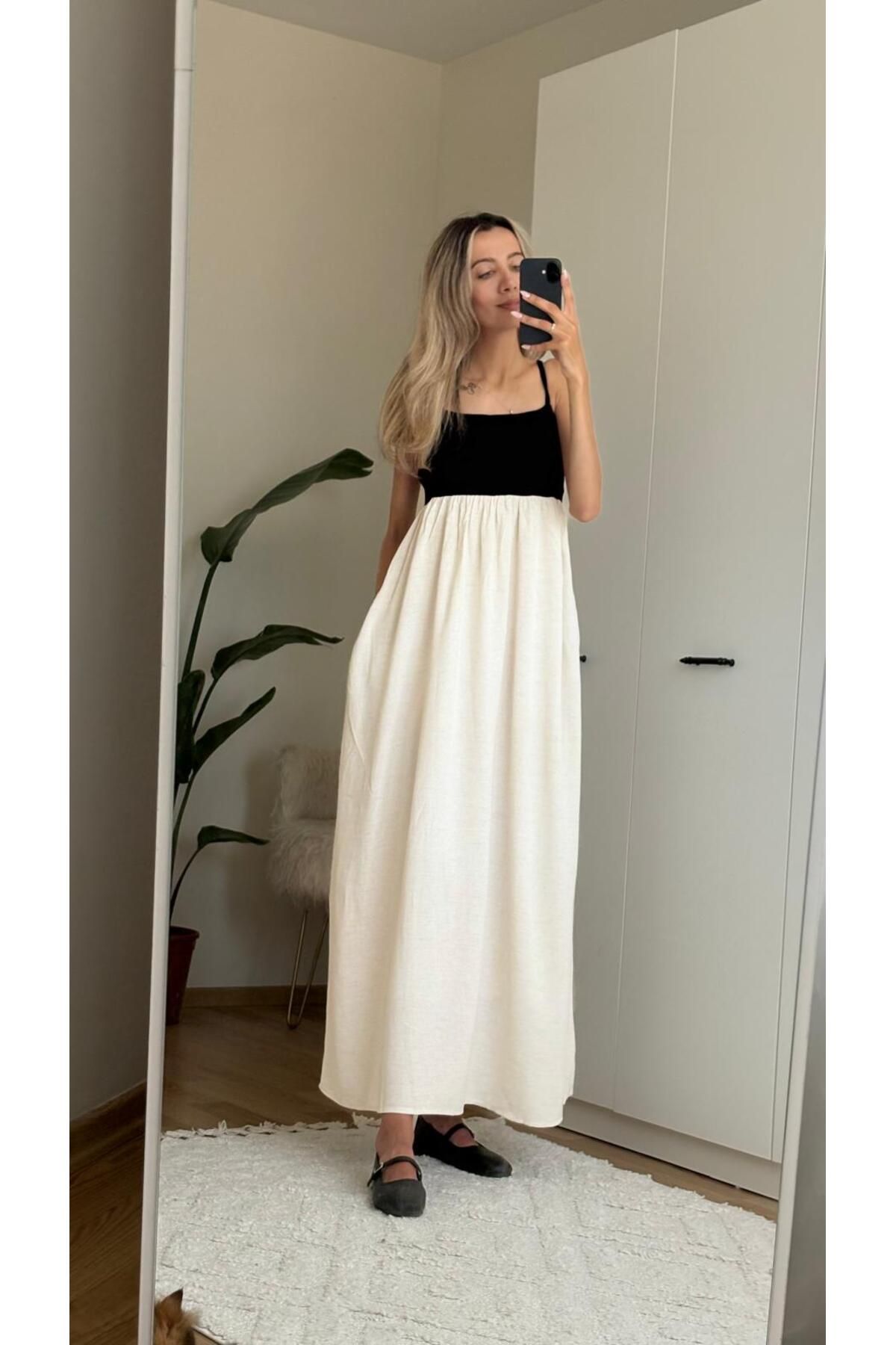 MODA Askılı Sırt Detaylı Elbise