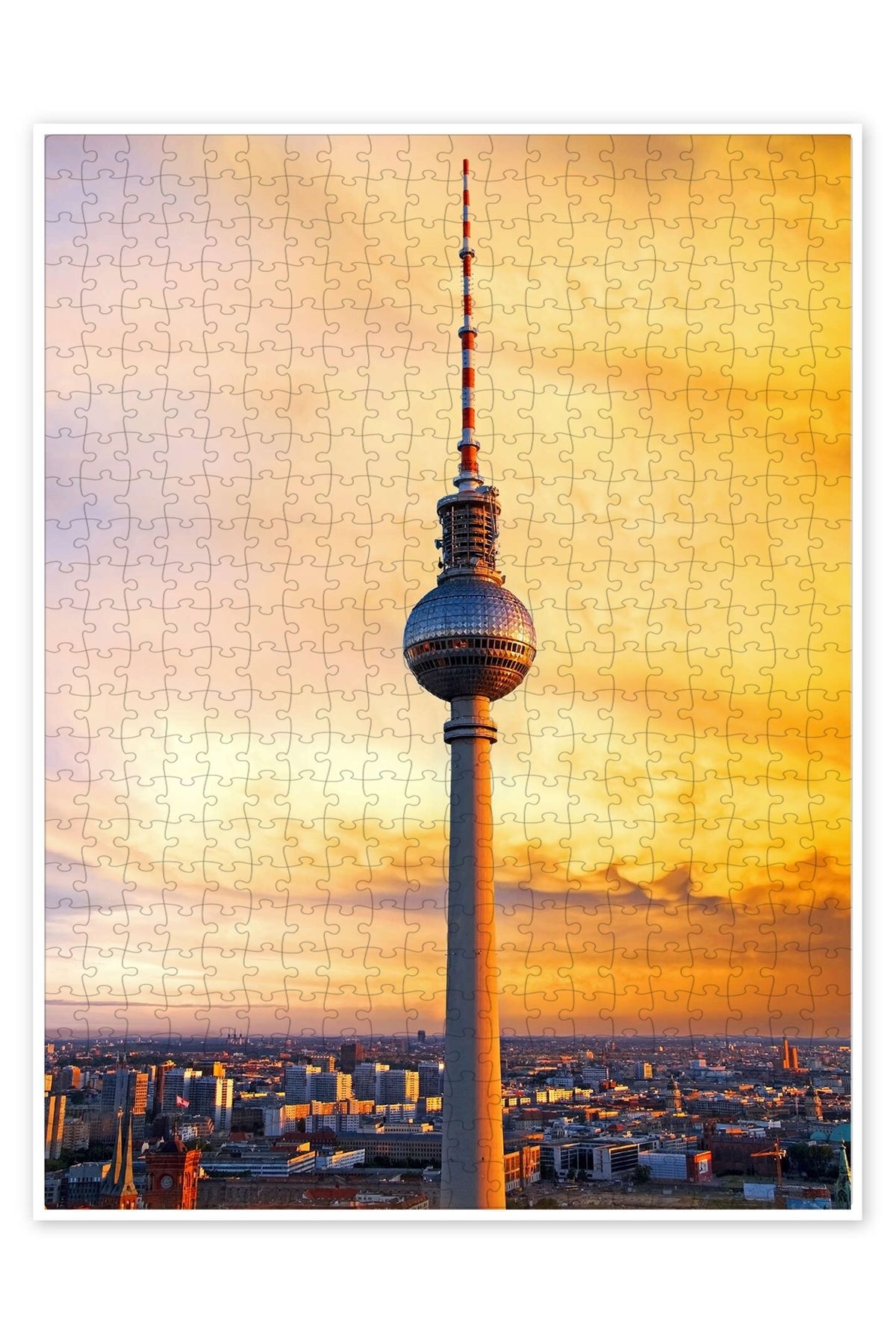 Jeronkarji Berlin televizyon kulesi 500 Parça Puzzle Yapboz Şehir Manzara Temalı Hobilik