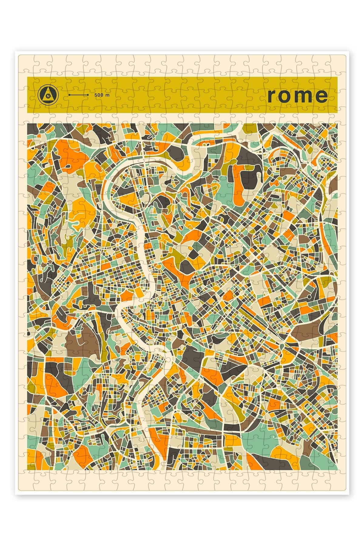 Jeronkarji Roma Haritası II 500 Parça Puzzle Yapboz Şehir Manzara Temalı Hobilik