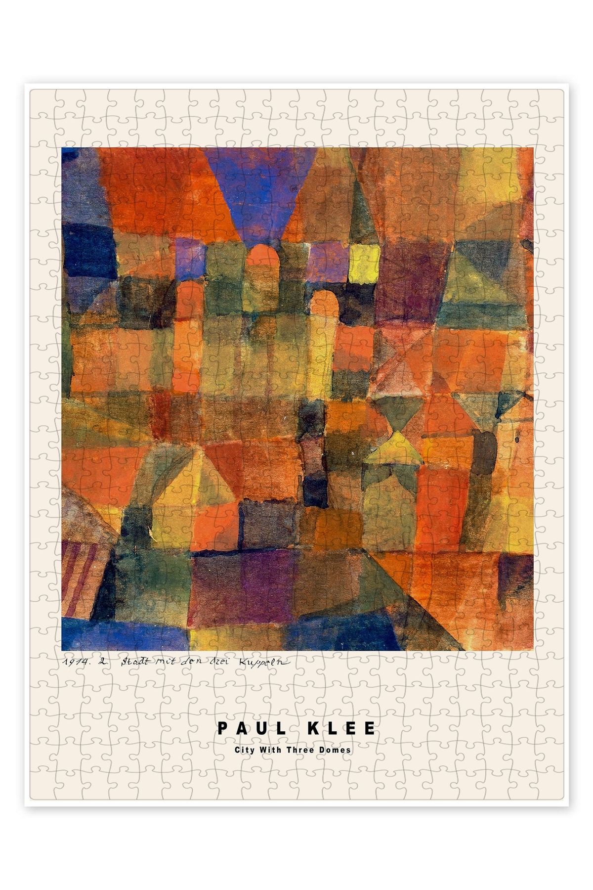 Jeronkarji Üç Kubbeli Şehir, 1914 500 Parça Puzzle Yapboz Bohem Soyut Sanat Temalı