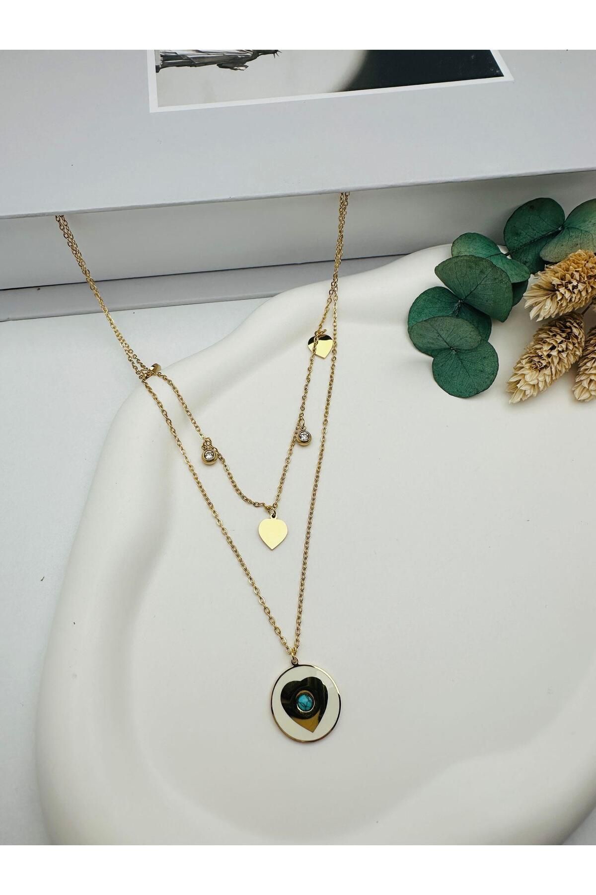 nerede bulurum Çelik kolye (Gold) 0106110