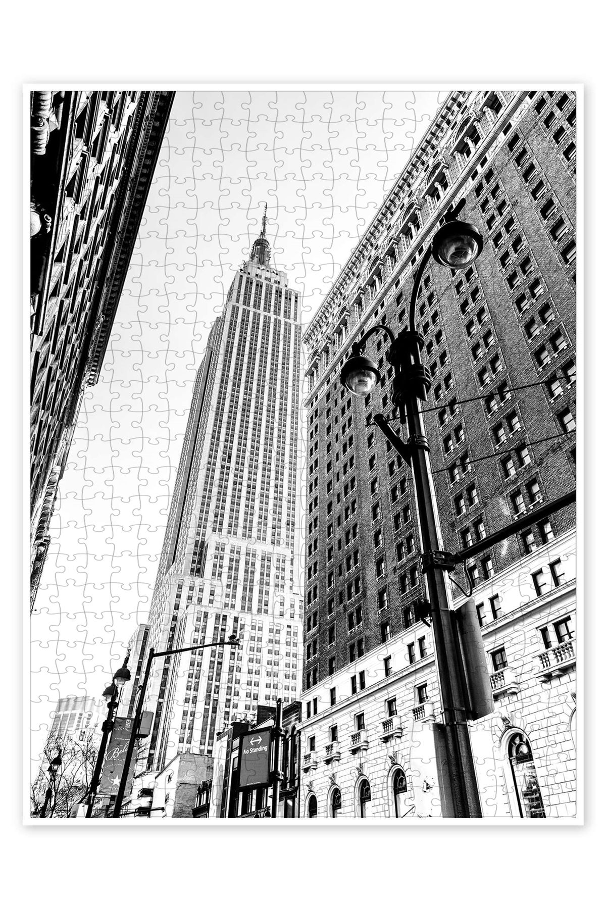 Jeronkarji New York City - Empire State Binası (monokrom) 500 Parça Puzzle Yapboz Şehir Manzara Temalı Hobilik