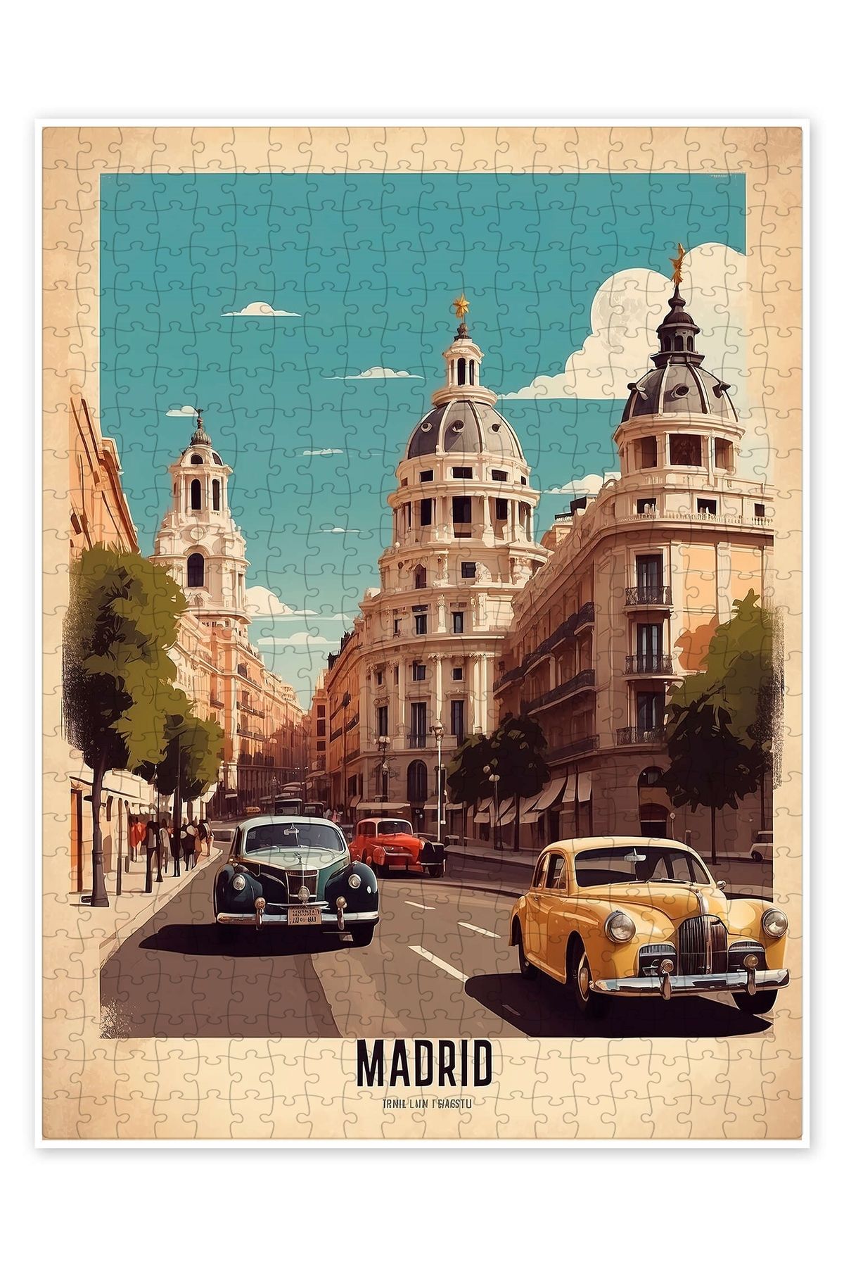 Jeronkarji Madrid Seyahat Sanat 500 Parça Puzzle Yapboz Şehir Manzara Temalı Hobilik