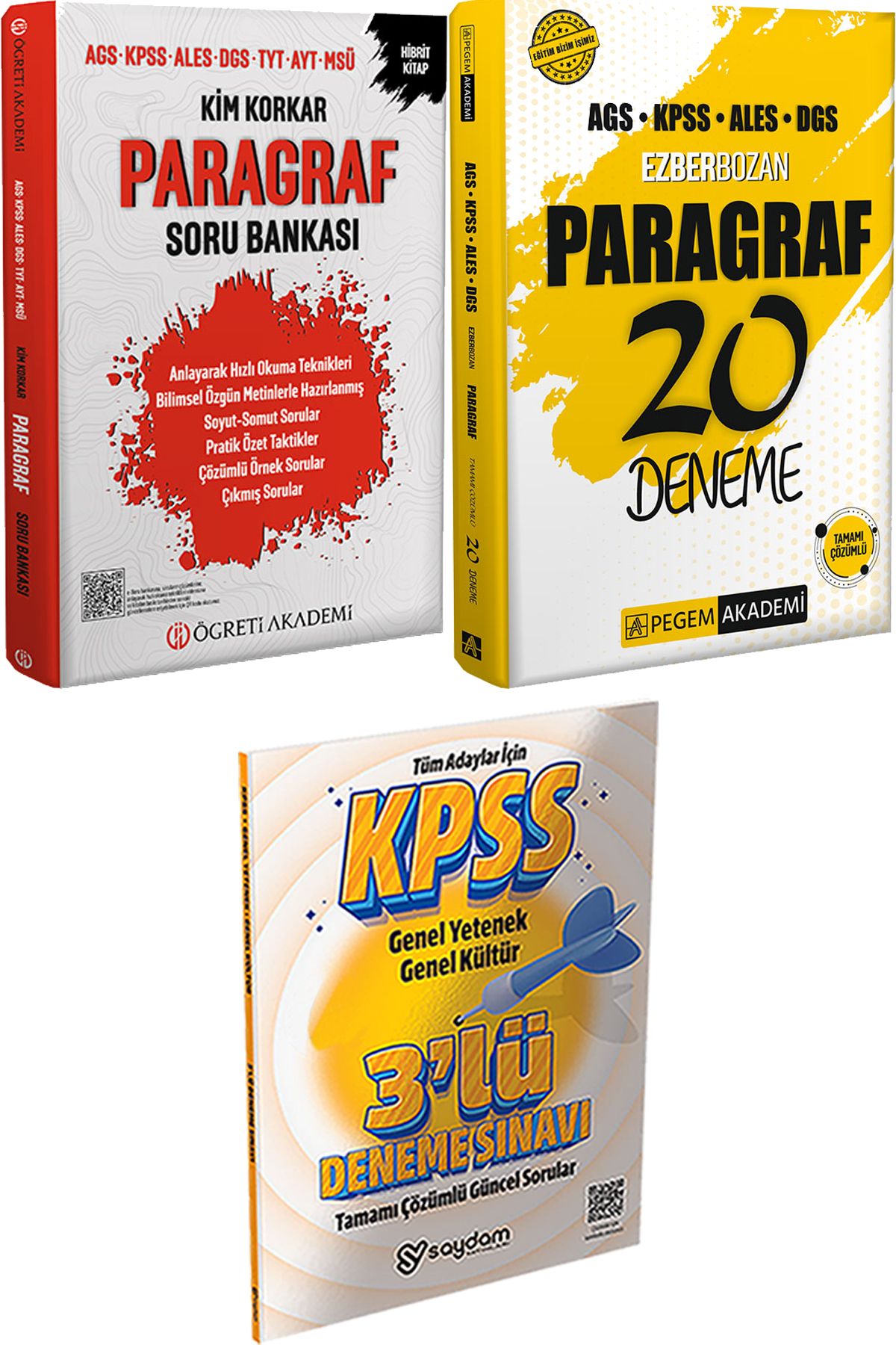 Pegem Akademi Yayıncılık Kim Korkar Paragraf Soru Bankası - Ezberbozan Paragraf 20 Deneme + 3 Deneme
