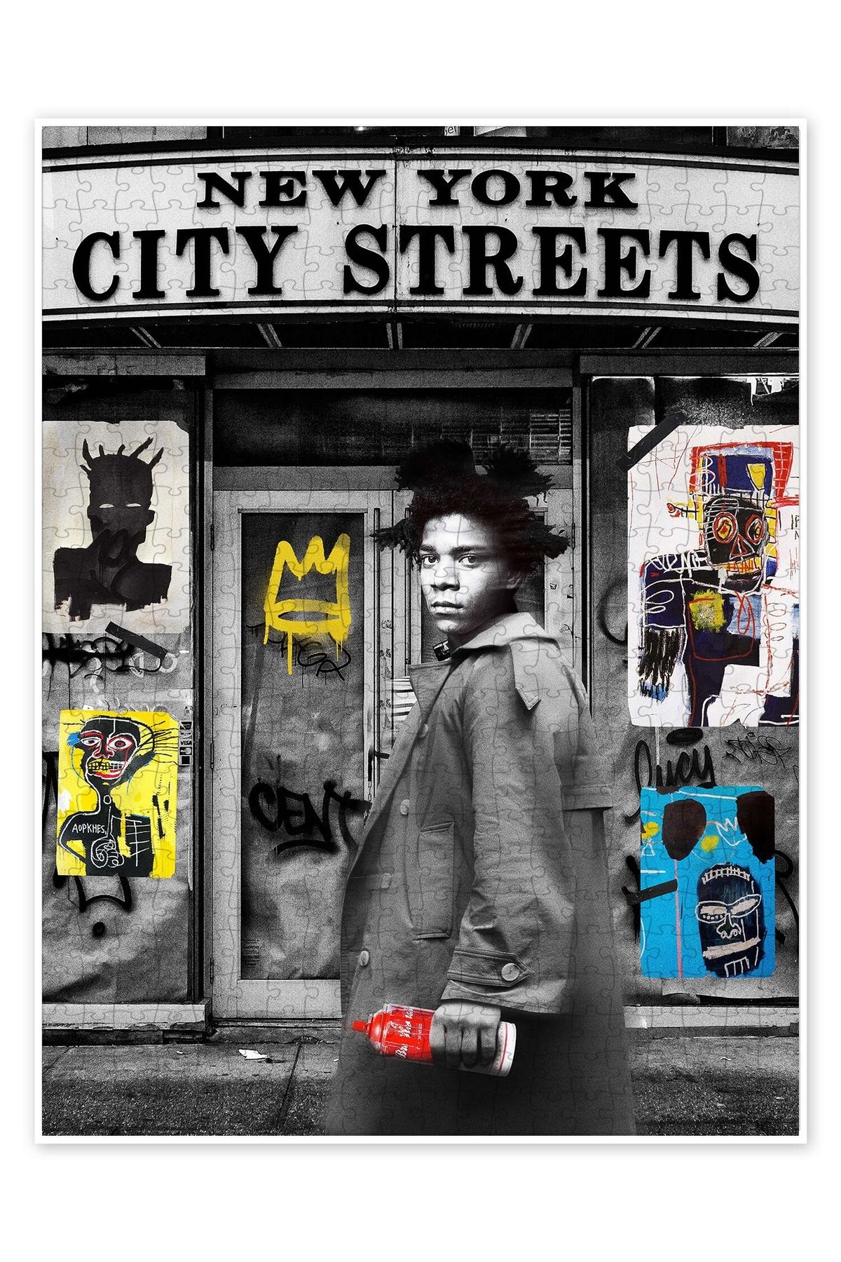 Jeronkarji Basquiat New York 500 Parça Puzzle Yapboz Şehir Manzara Temalı Hobilik