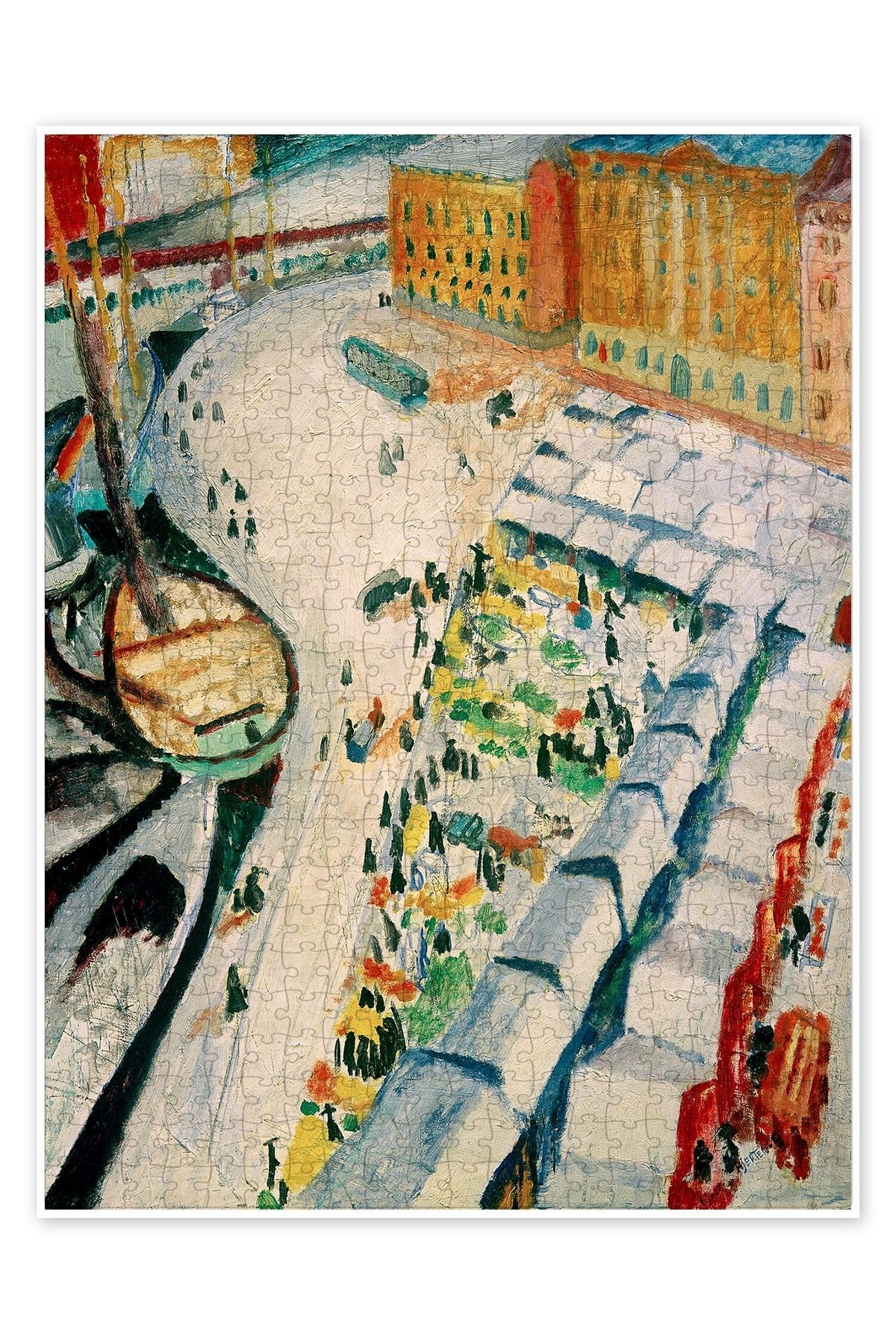 Jeronkarji Kornhamnstorg'dan, 1912 500 Parça Puzzle Yapboz Şehir Manzara Temalı Hobilik