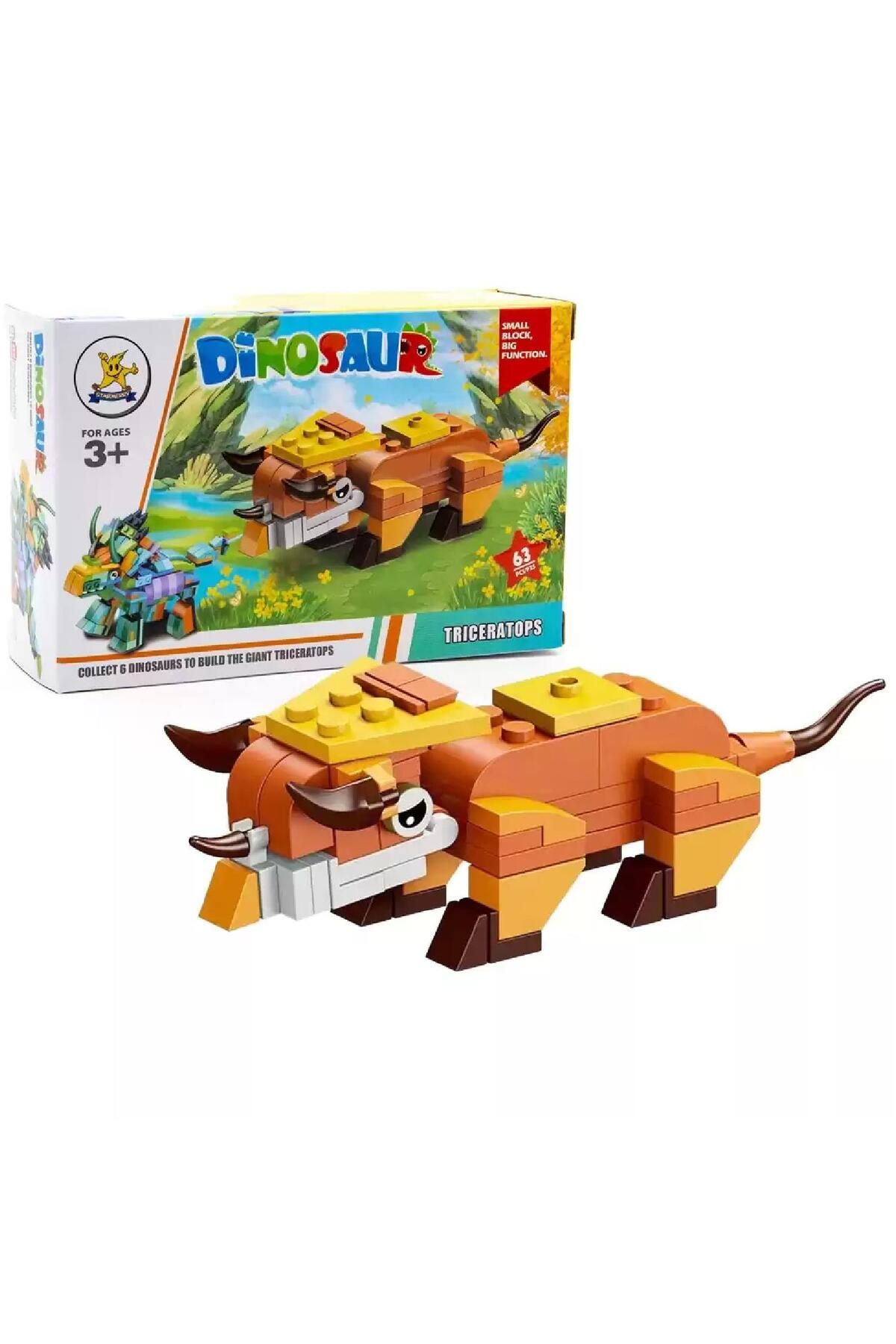 KIZILKAYA Kızılkaya Bricks Lego Dinozor 02 Triceratops 63 Parça (SM2550-2)