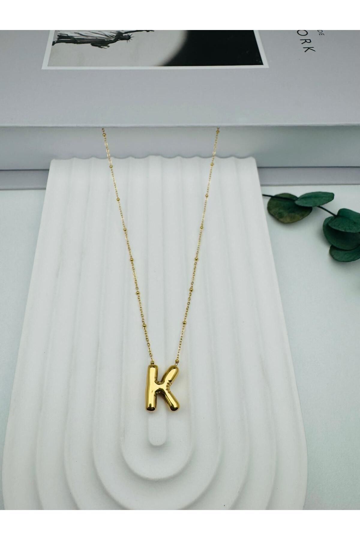 nerede bulurum Balon (K) Harf Çelik Kolye (Gold) KLY 0106-08