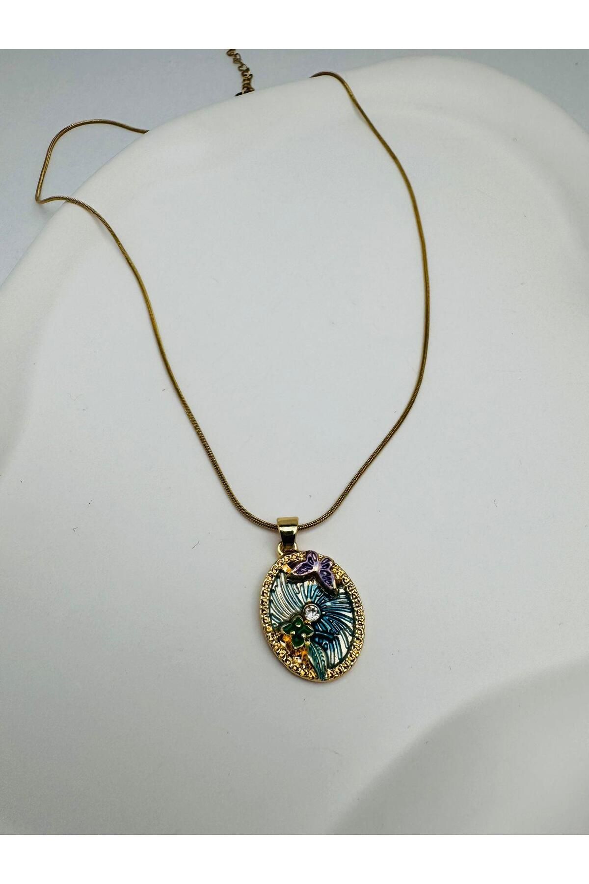 Pİ GLOBAL Van Gogh İncili Çelik Kolye (Gold) 010687