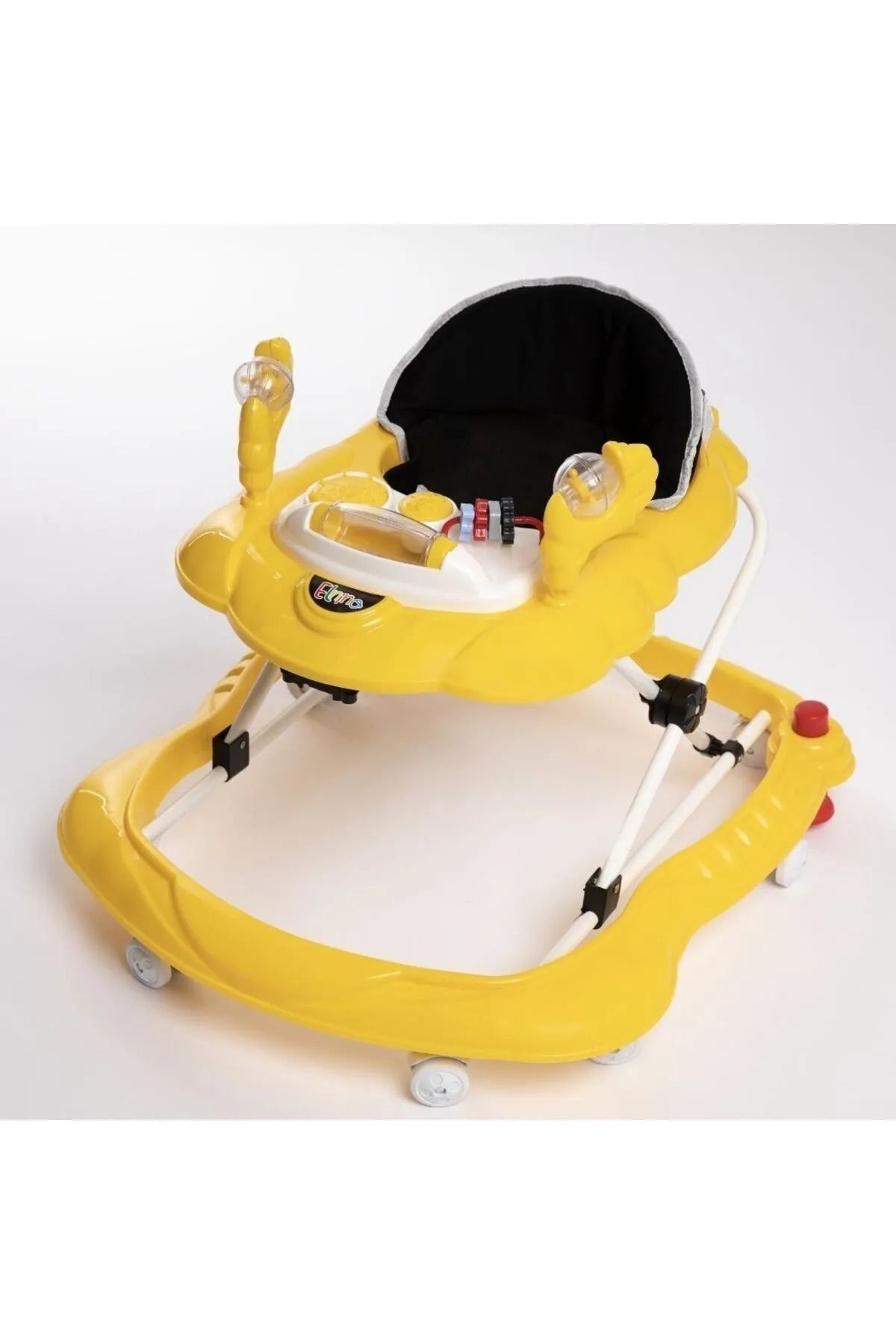 YOGNETIC Yupi Yellow Lüx Oyuncaklı Yürüteç | 3 Kademeli Ergonomik Bel Destekli Örümcek Stoplu Yürüteç