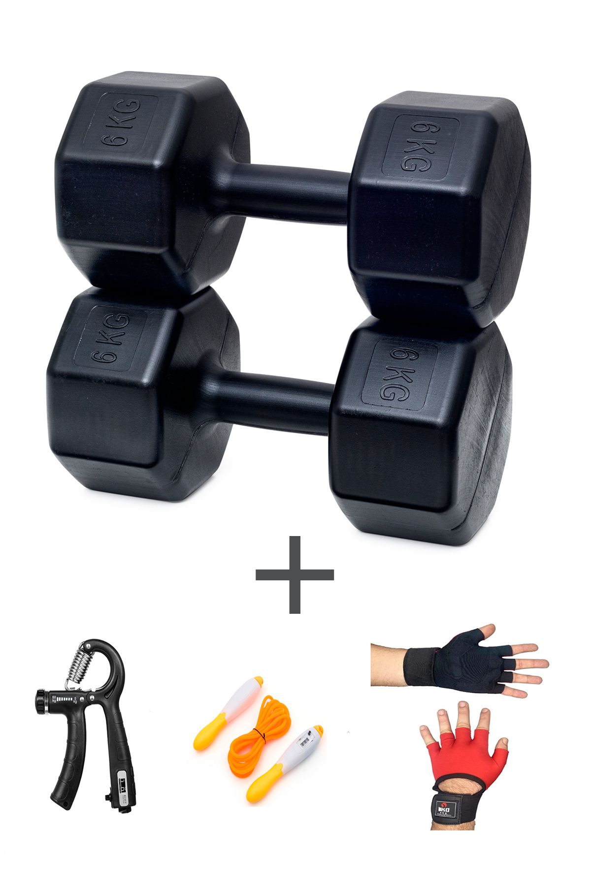 Besinistanbul PS SPOR 6 KG DAMBIL SET(6KG 2 ADET DAMBIL) +BODY ELDİVEN SAYAÇLI AYARLANABİLİR EL YAYI VE ATLAMA İPİ
