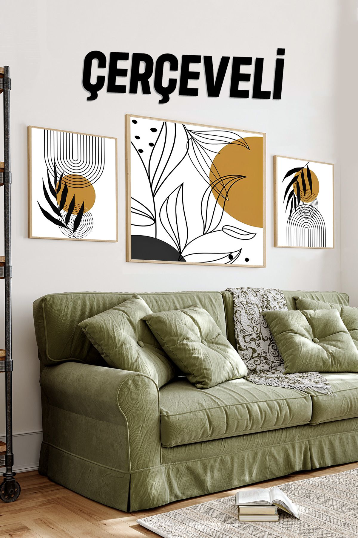 kutuTR Ahşap Çerçeveli Mdf Tablo Seti Matisse, Bohem, Kusama Salon Ve Oturma Odası İçin 424 Serisi