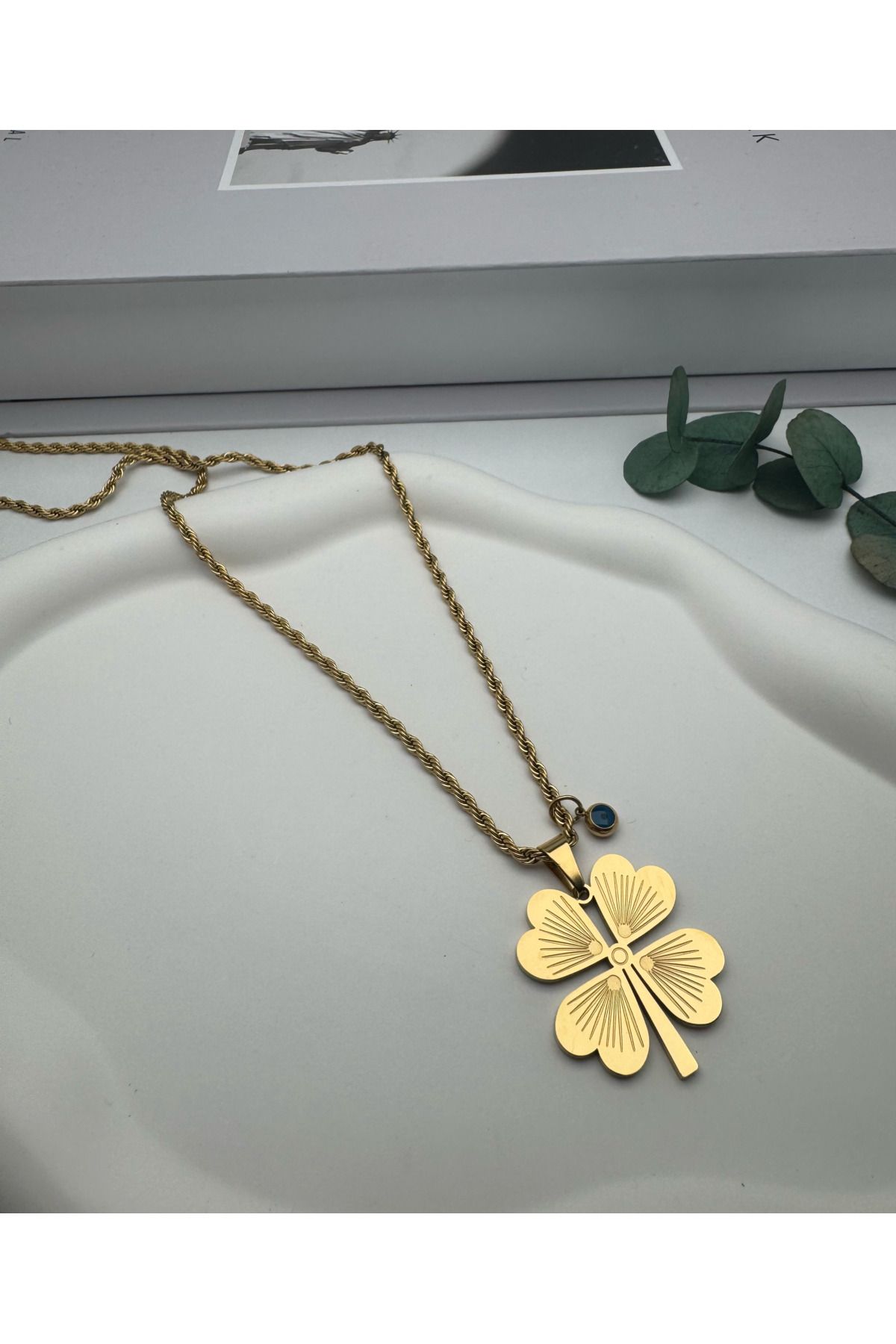 HEDİYELANDY 45 Cm Yonca Kolye (Gold) 010674-2