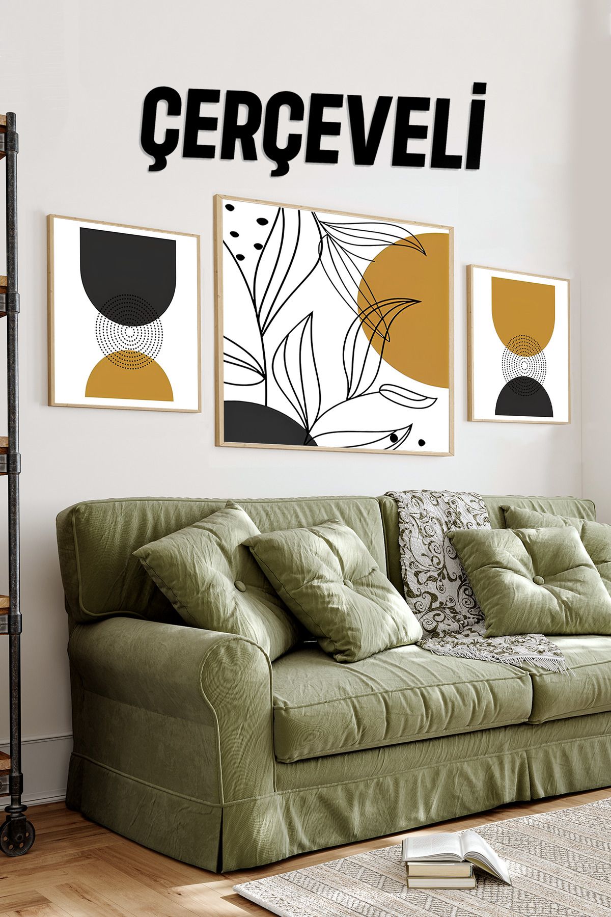 kutuTR Ahşap Çerçeveli Mdf Tablo Seti Matisse, Bohem, Kusama Salon Ve Oturma Odası İçin 424 Serisi