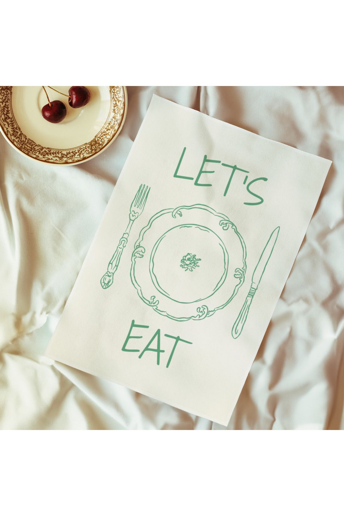 DES VU PRINT Let's Eat, Mutfak Temalı Çerçevesiz Poster