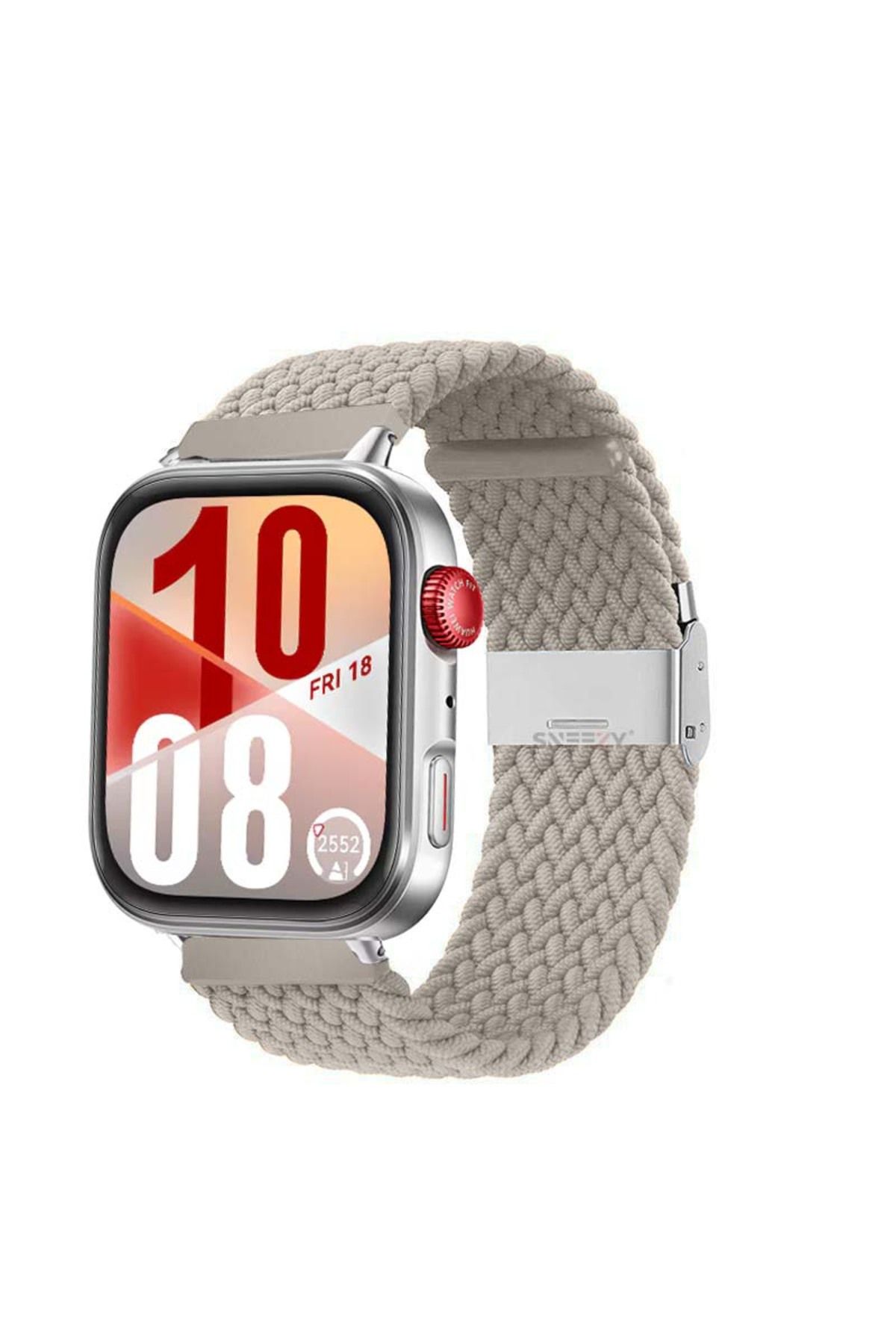 Sneezy Huawei Watch Fit 4 Fit 4 Pro İle Uyumlu Metal Klipsli Solo Fiberlink Yumuşak Kumaş Örgü Kordon