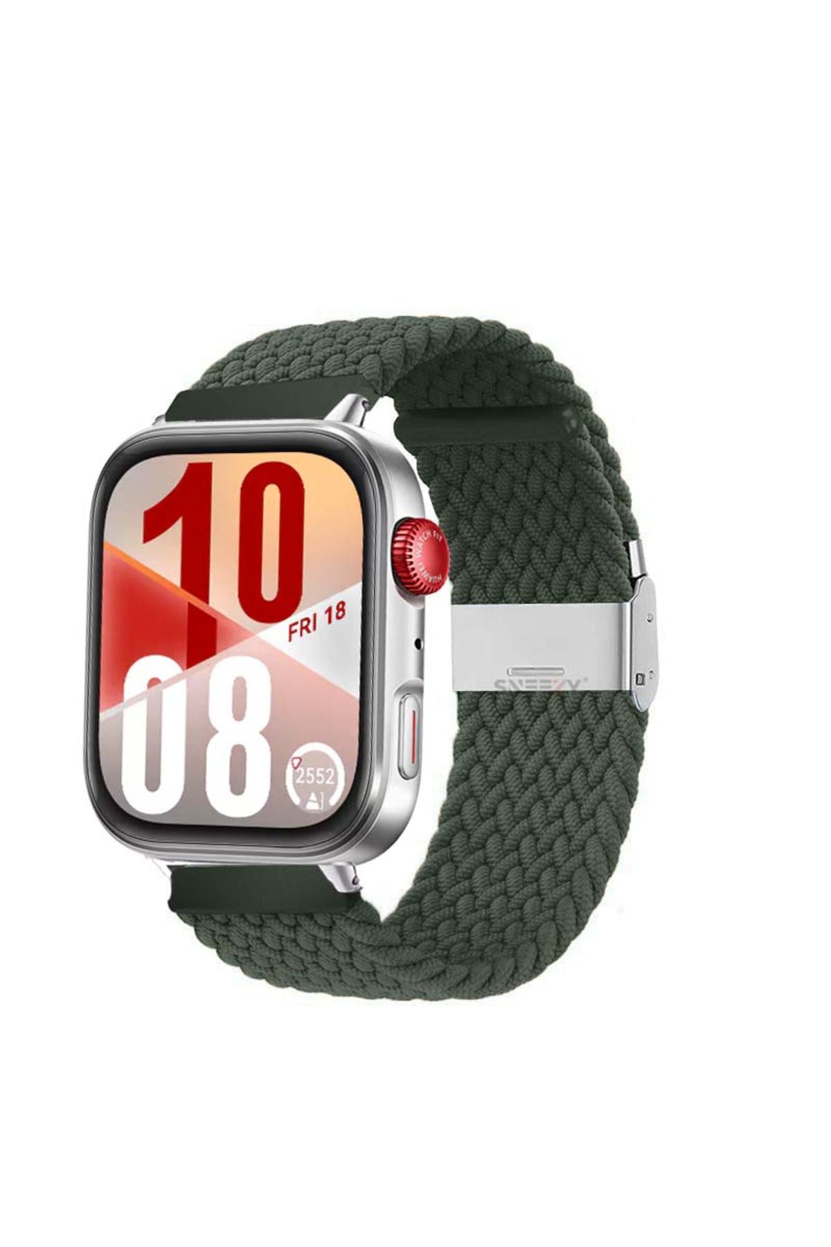 Sneezy Huawei Watch Fit 4 Fit 4 Pro İle Uyumlu Metal Klipsli Solo Fiberlink Yumuşak Kumaş Örgü Kordon