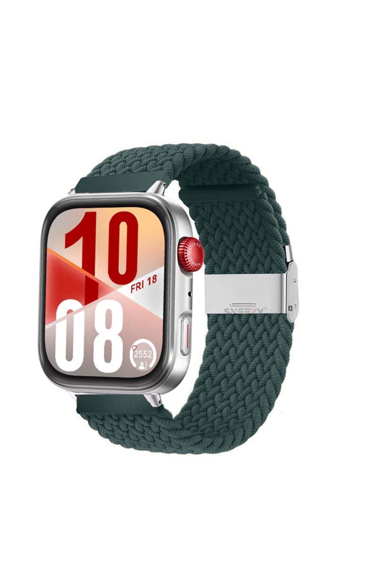 Sneezy Huawei Watch Fit 4 Fit 4 Pro İle Uyumlu Metal Klipsli Solo Fiberlink Yumuşak Kumaş Örgü Kordon