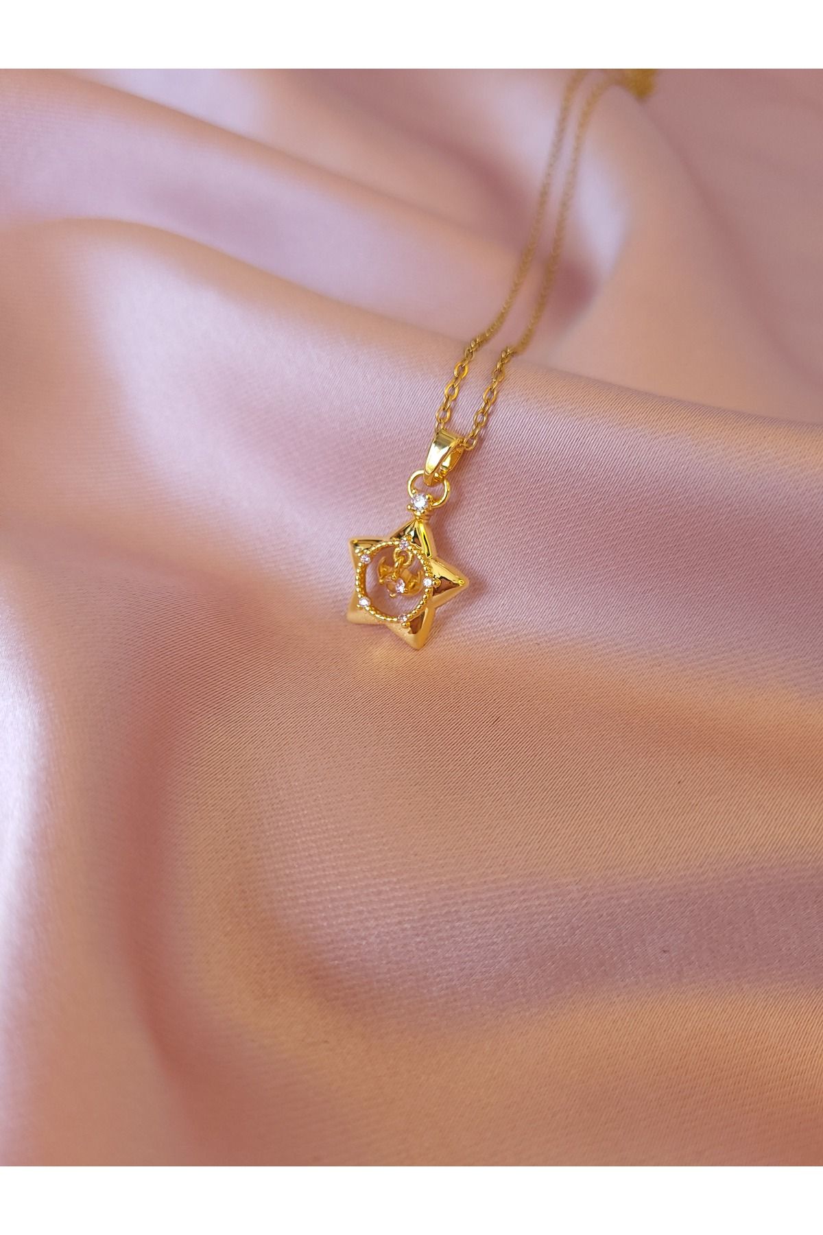 Jewerly Stellar Wish Sallantılı Yıldız ve Ay Paslanmaz Çelik Kolye