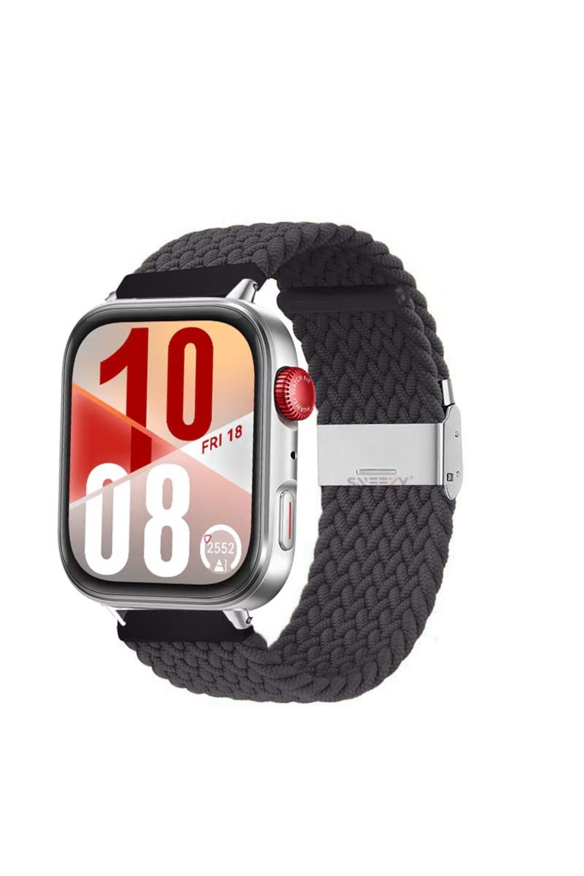 Sneezy Huawei Watch Fit 4 Fit 4 Pro İle Uyumlu Metal Klipsli Solo Fiberlink Yumuşak Kumaş Örgü Kordon