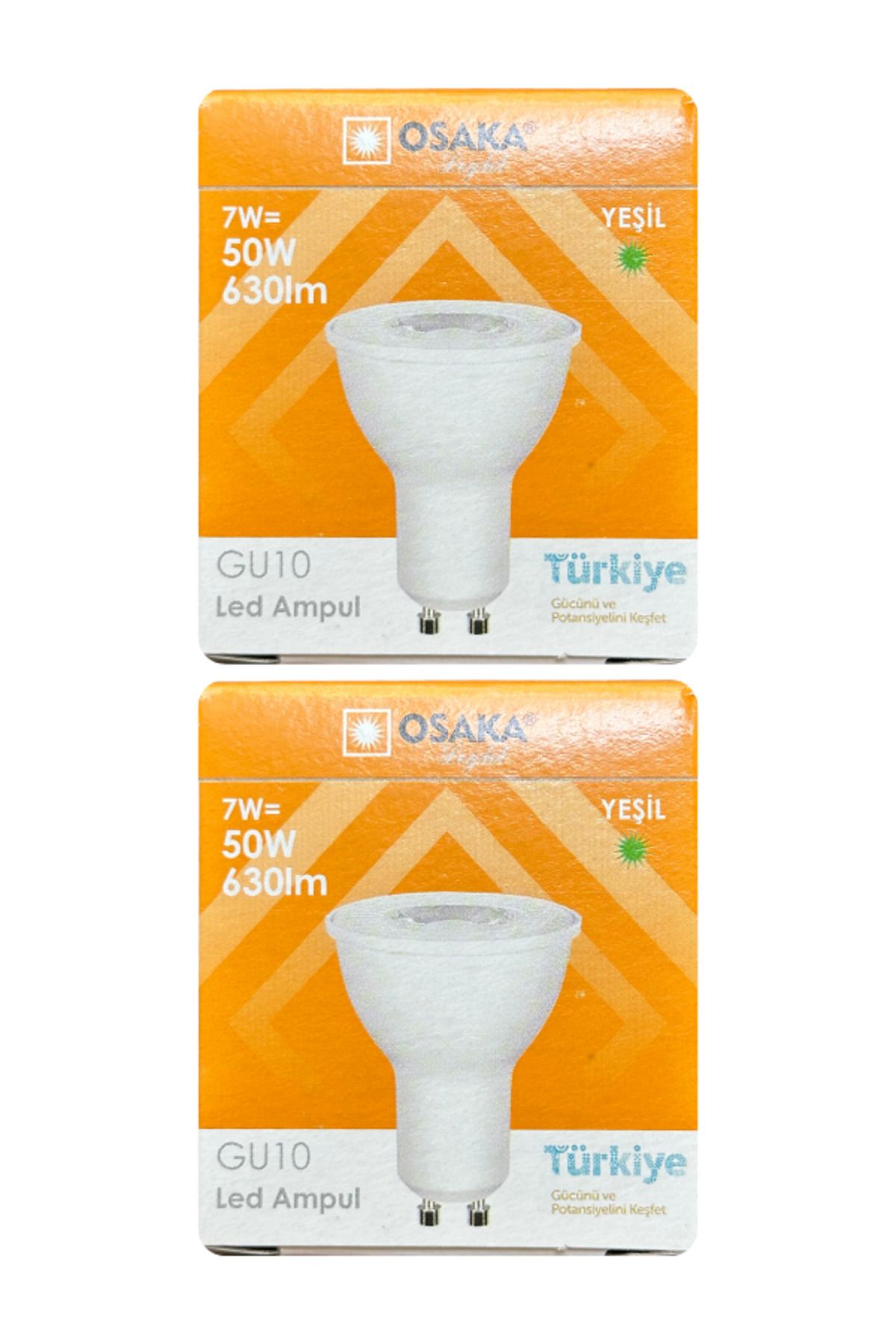 Osaka (2 ADET) 7w Yeşil Işık Gu10 Duylu Led Çanak Ampul