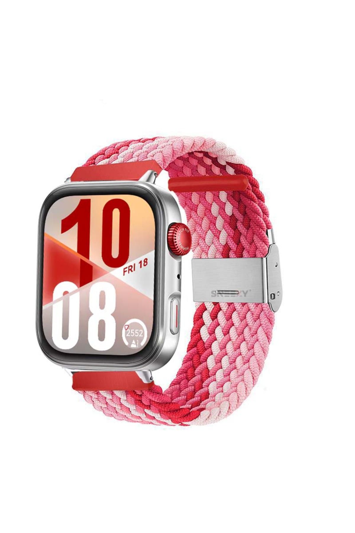 Sneezy Huawei Watch Fit 4 Fit 4 Pro İle Uyumlu Metal Klipsli Solo Fiberlink Yumuşak Kumaş Örgü Kordon
