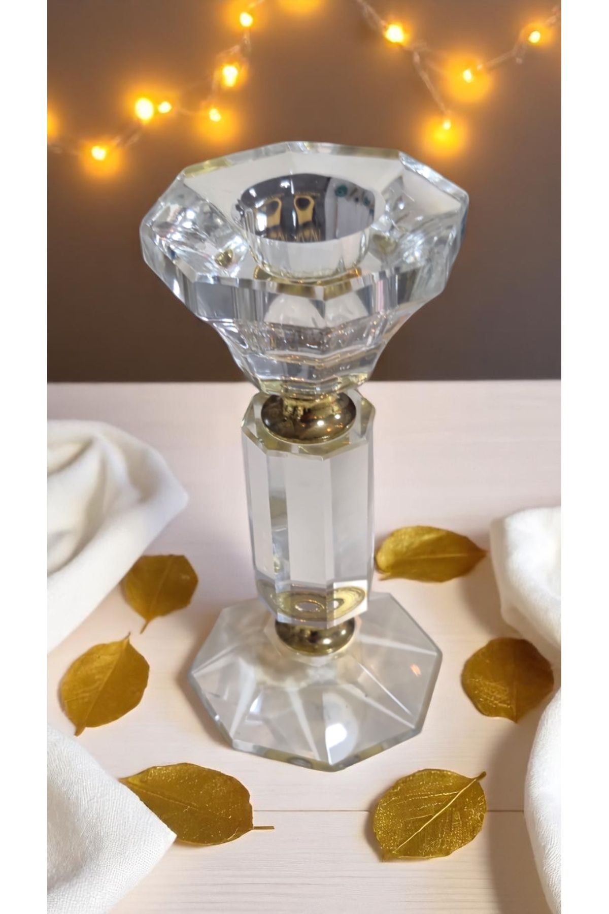 Land of Souvenir Kristal Cam Şamdan Mumluk Dekoratif Obje ve Biblo