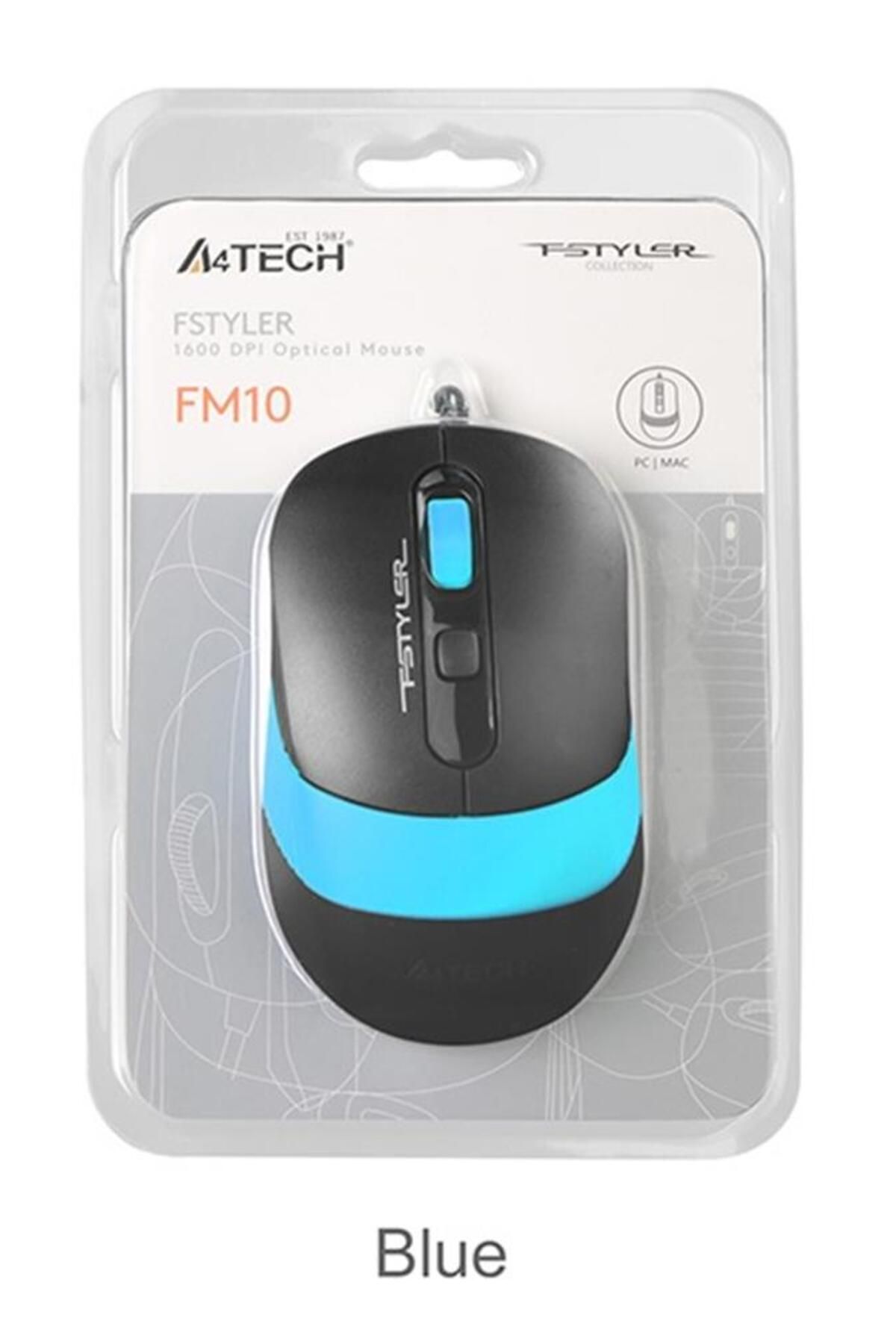 Vobotek Teknoloji A4 Tech Fm10 Usb Fstyler Mavi Optik 1600 Dpı Mouse