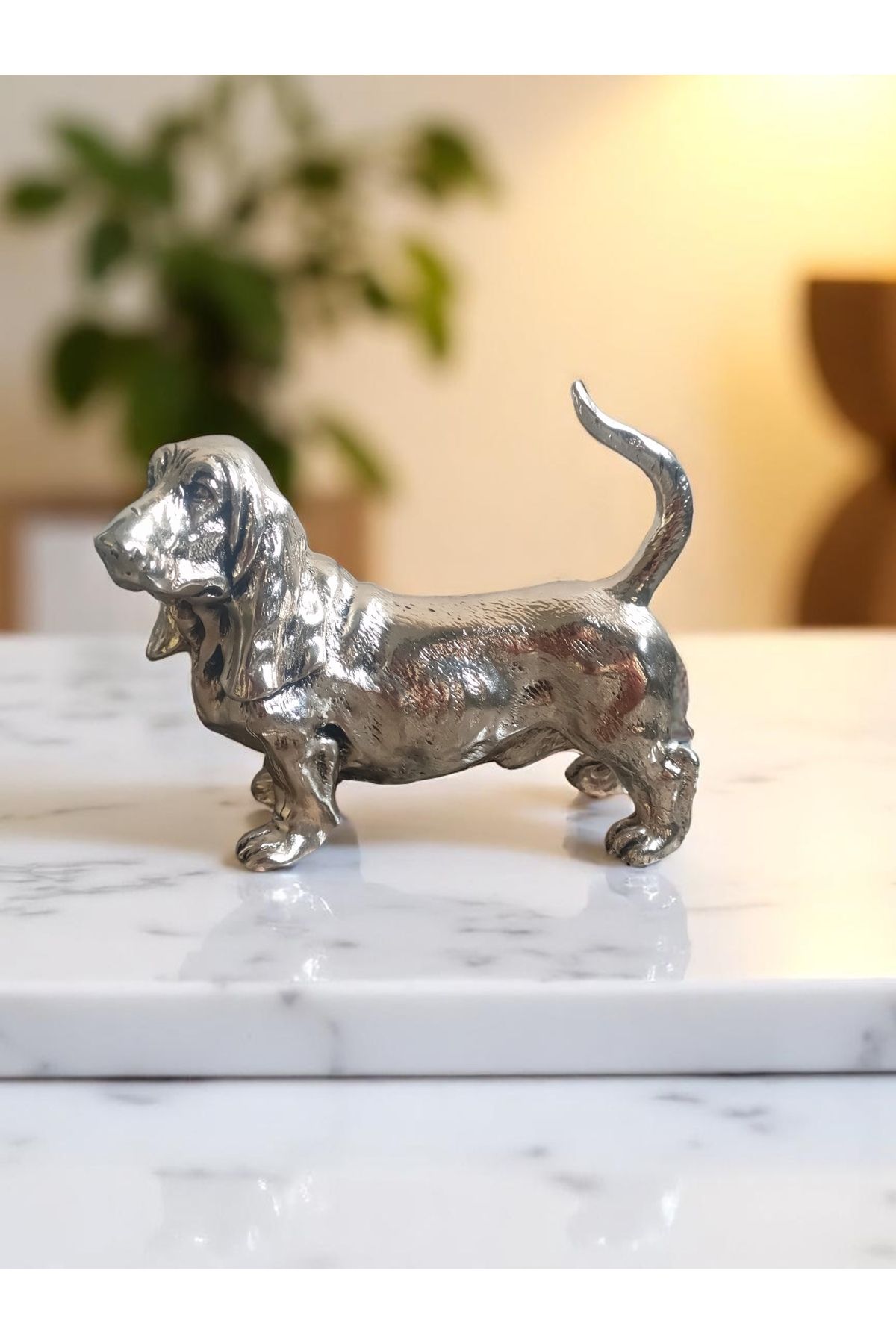 Land of Souvenir Gümüş Kaplama Köpek Dekoratif Obje ve Biblo